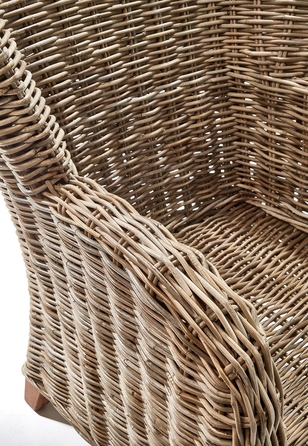 Kobolo Rattanstuhl Rattansessel Stuhl Esszimmerstuhl TOSCANO mit Sitzkissen (Einzelstück, 1 St), Stuhl Armlehnen Esszimmerstuhl 98 cm hoch – Bild 5 von 5