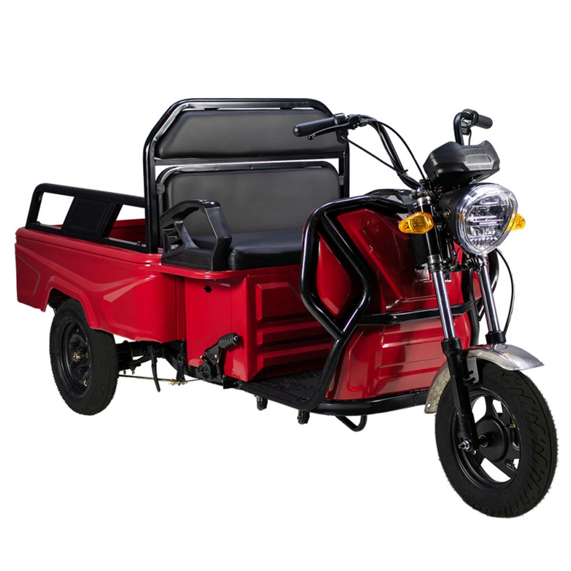 Urban Hopper E-Motorroller Cargo Compact Elektro Lastenrad Lasten-Dreirad VT5-Mini Pritsche, 1000 W, 25 km/h, Pritsche klappbar Reichweite ca. 40km Zuladung 215kg Silber, Rot, Weiß