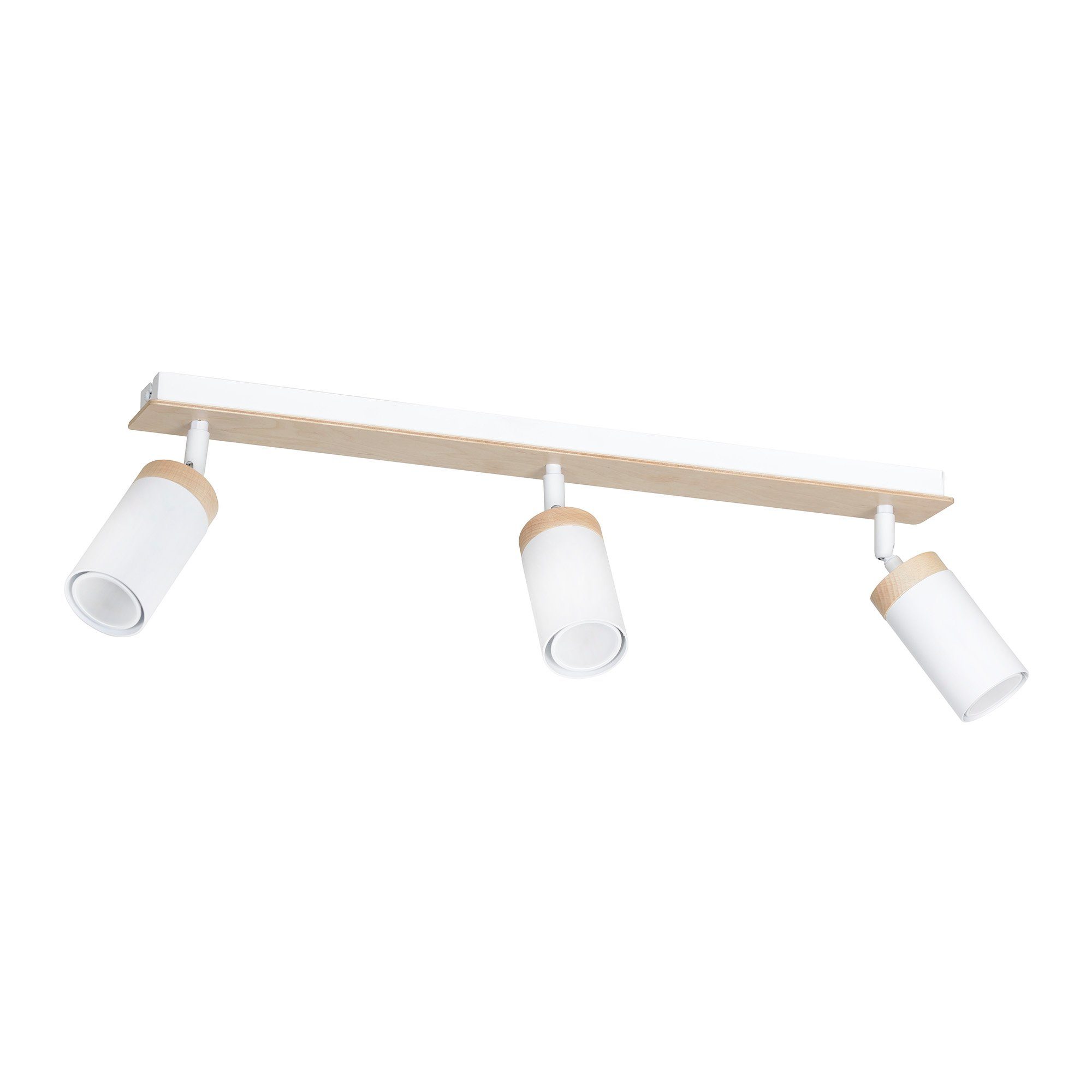 Licht-Erlebnisse Deckenstrahler »NAPO«, ohne Leuchtmittel, Spot Strahler  Weiß Holz skandinavisch Decke Wohnzimmer Lampe