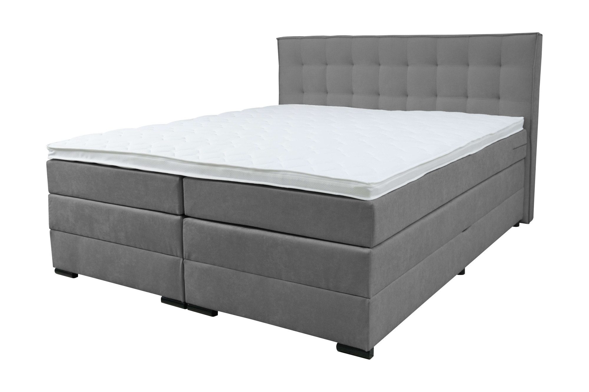 Home affaire Boxspringbett Köln, Doppelbett, Polsterbett, Federkernbett, Komforbett, 160, 180 cm, inkl. Topper, zwei Bettkästen, Taschen-Federkernmatratze, Härtegrad 3