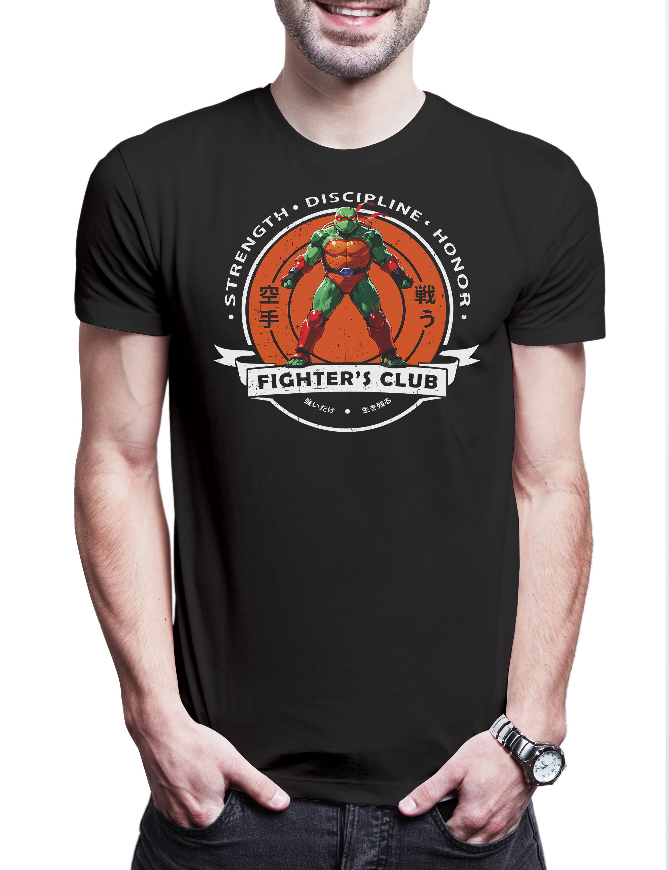 Urban Backwoods Print-Shirt Fighter's Club Raphael II Herren T-Shirt Kung Fu Hero Mutant Mask (1-tlg) Turtles Ninja Teenage Series