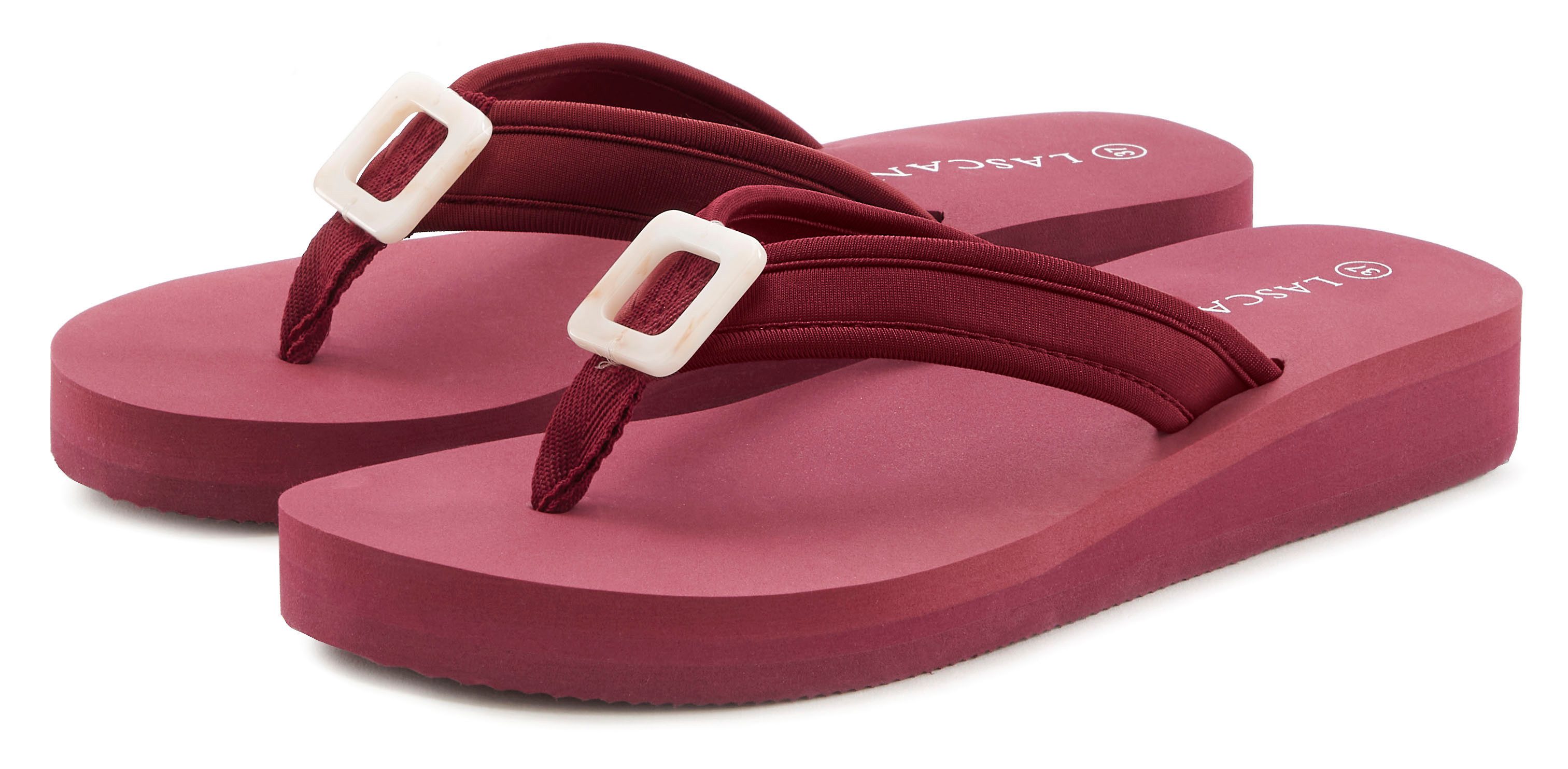 LASCANA Sandale, Pantolette Badezehentrenner Zehentrenner, Badeschuh mit Zi günstig online kaufen