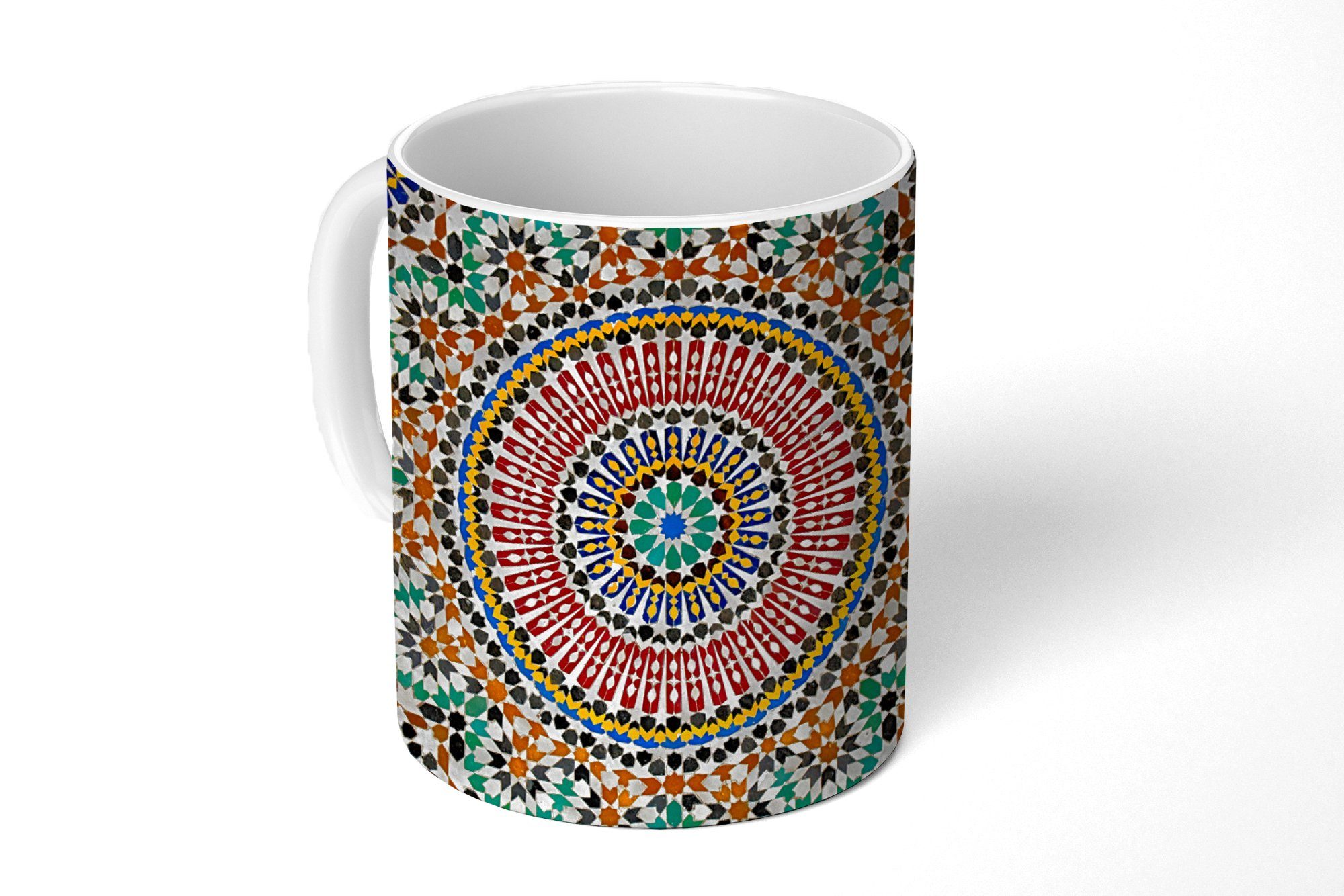 MuchoWow Tasse Ansicht eines marokkanischen Mosaiks von oben, Keramik, Kaffeetassen, Teetasse, Becher, Teetasse, Geschenk