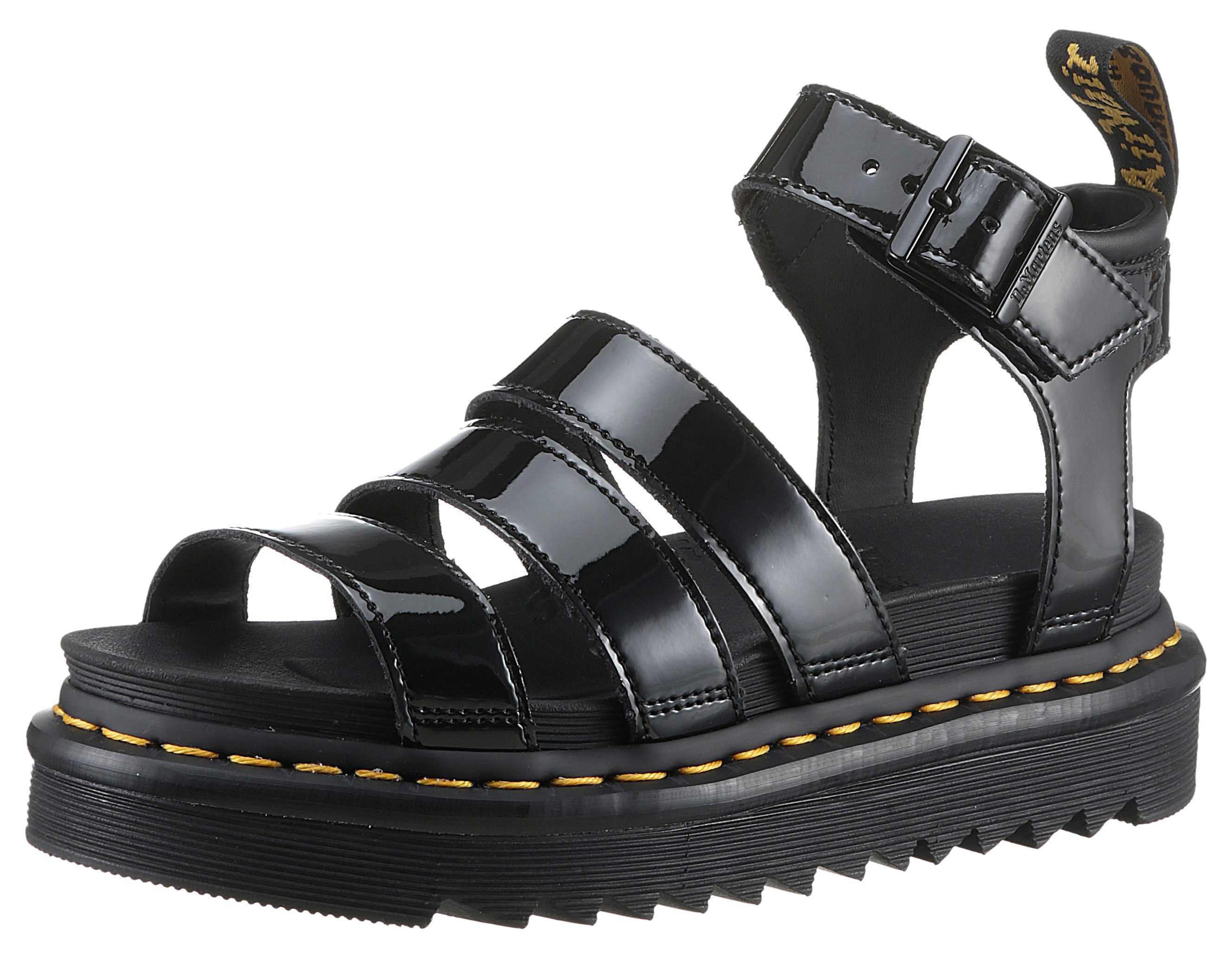 DR. MARTENS Blaire Patent Lamper Plateausandale, Sommerschuh, Sandalette, Plateauabsatz, mit 4 cm Plateau