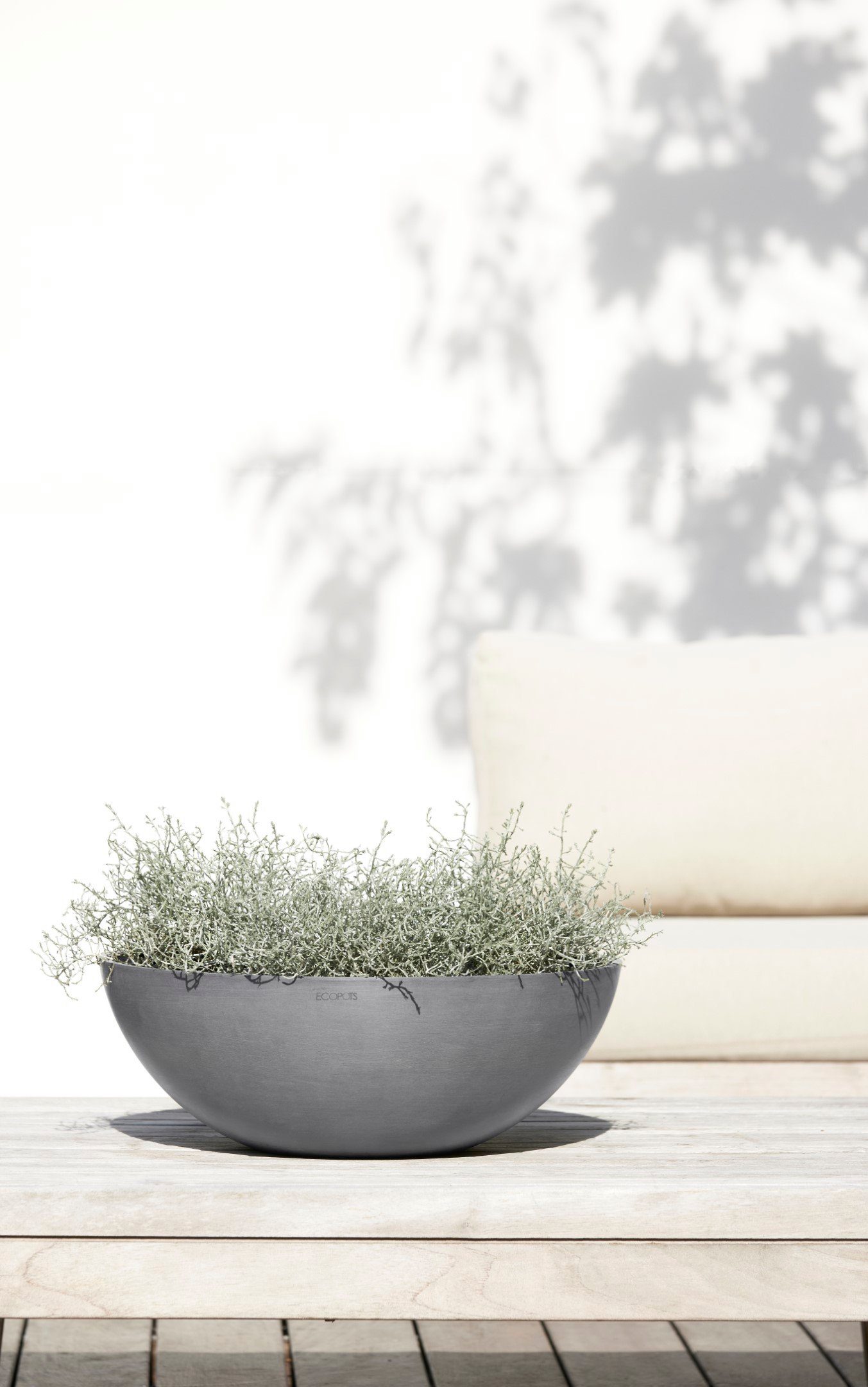 Blumentopf 50x50x18 cm BxTxH: VIENNA Grey, ECOPOTS