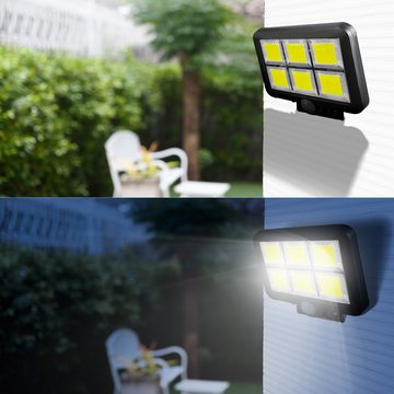 Retoo LED Solarleuchte 120 LED Solarleuchte für Außen mit Bewegungsmelder Solarlampen, LED fest integriert, Neutralweiss, Starke Lichtleistung, Einfache Installation, Bewegungssensorfunktion