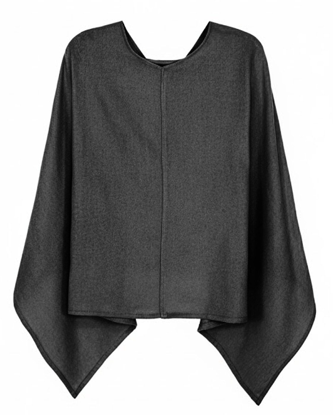 dy_mode Strickponcho Damen Poncho in Unifarben Weiches Strickponcho Cape Herbst Umhang in Unifarbe, Vorne Kurz - Seitlich Lang Schnitt
