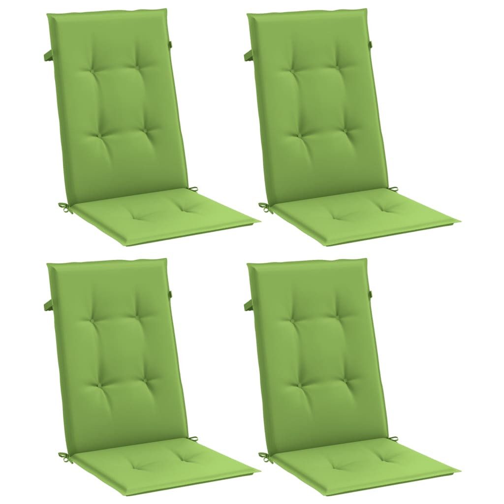vidaXL Sitzauflage Hochlehner-Auflagen 4 Stk. Melange Grün 120x50x4 cm Stoff, (4 St)
