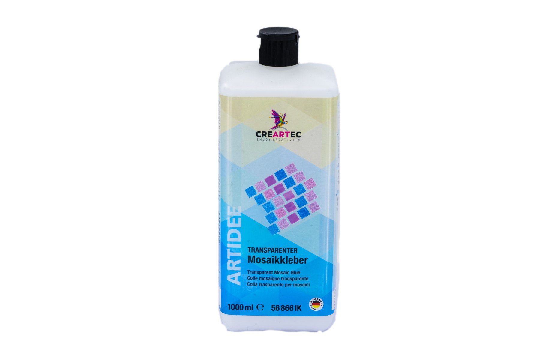 CREARTEC Klebstoff Transparenter Mosaikkleber - 1 Liter - zum Kleben und Gestalten, für einzigartige Kunstwerke aus Mosaiksteinen - Made in Germany