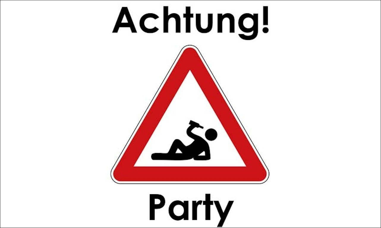 flaggenmeer Flagge Achtung Party 80 g/m²
