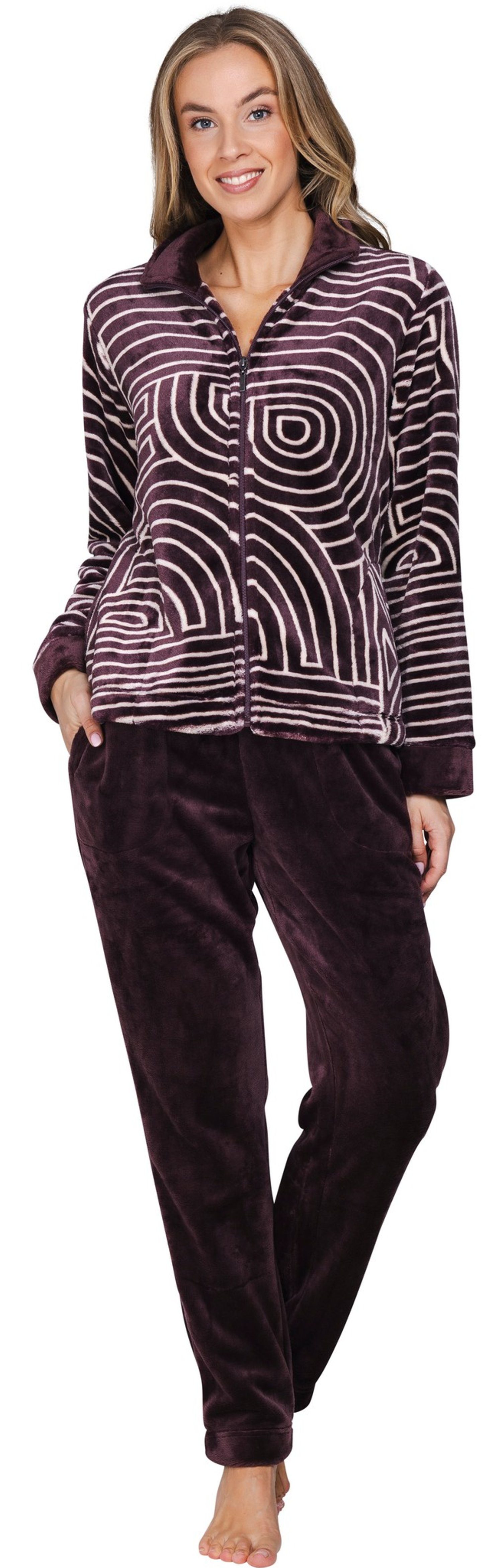 Pastunette Hausanzug Fleece Damen Hausanzug (2 tlg) Modisches Design