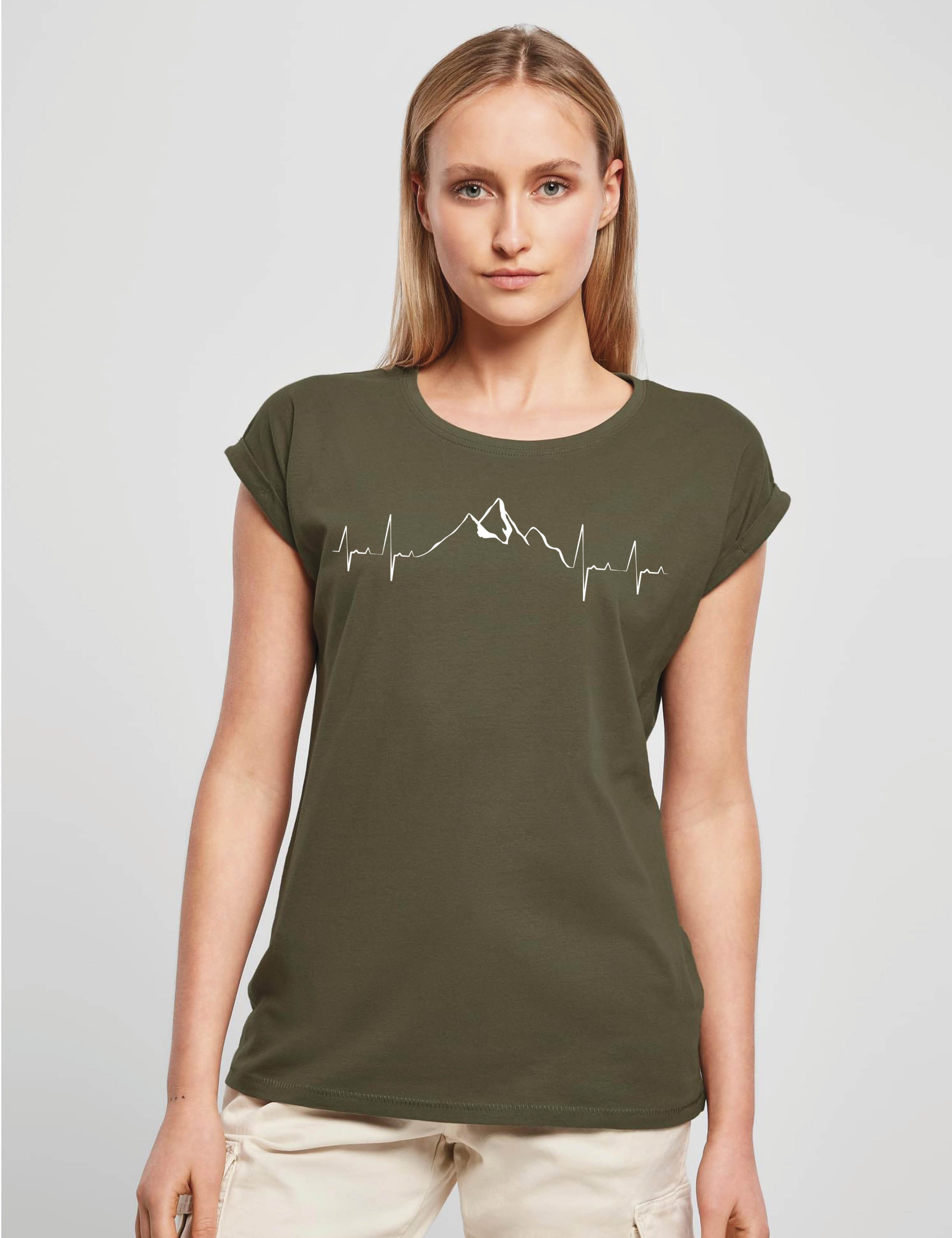 Youth Designz Print-Shirt Heartbeat Mountain Damen T-Shirt als Statement Geschenk Frauen Motiv mit stylichen Berg Aufdruck für Frauen