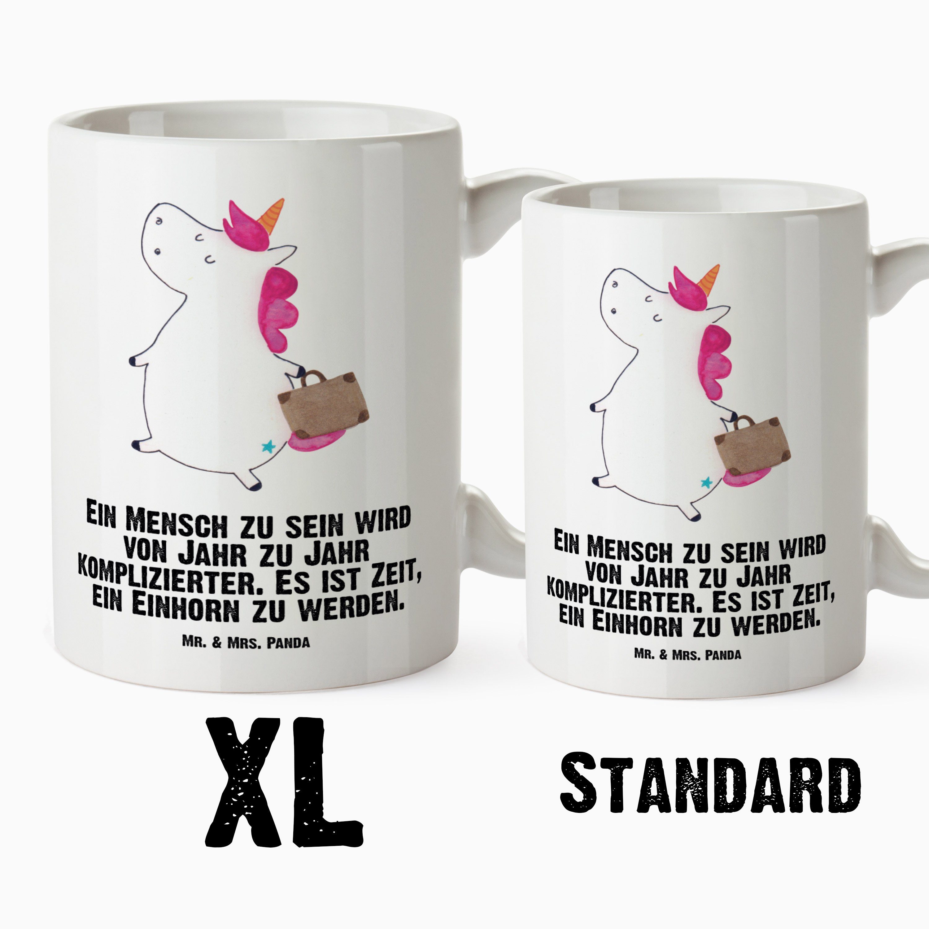 Mr. & Mrs. Panda Tasse Grosse Kaffeetasse, - - XL Koffer un, Einhorn Teetasse, XL Geschenk, Tasse Keramik Weiß