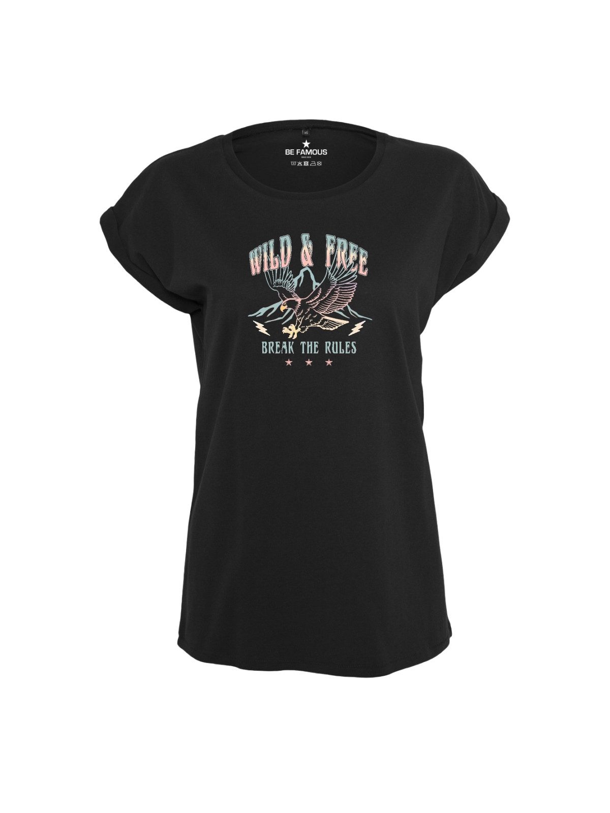 Be Famous Print-Shirt Classic Roll Up D-WILFREE (1-tlg., keine)