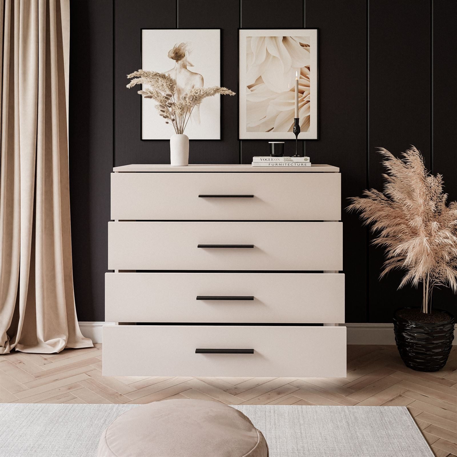 Lookway Kommode LINA KASCHMIR 95 cm mit LED Beleuchtung, 95x84x40 cm – Bild 3 von 5
