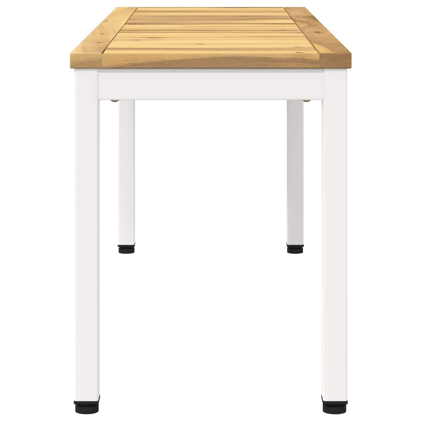 vidaXL Gartenbank Gartenbank 108,5 x 35 x 45 cm Massivholz Weiß (1-St)