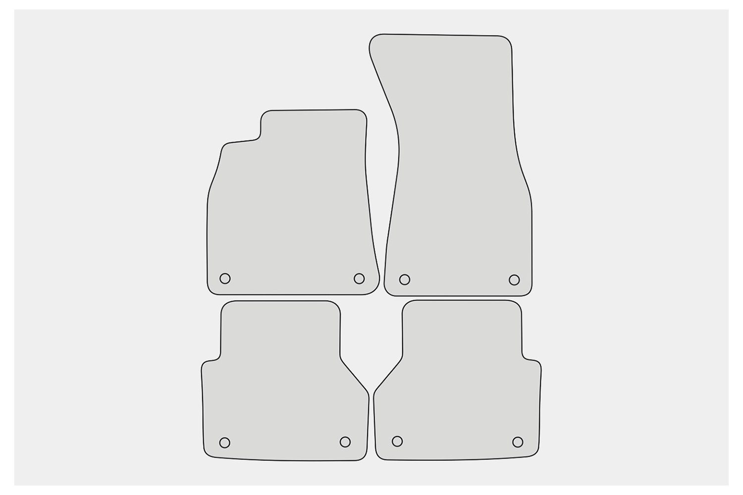 teileplus24 Auto-Fußmatten Set mit EF127 Velours A6 Audi Fußmatten 2018- C8 kompatibel
