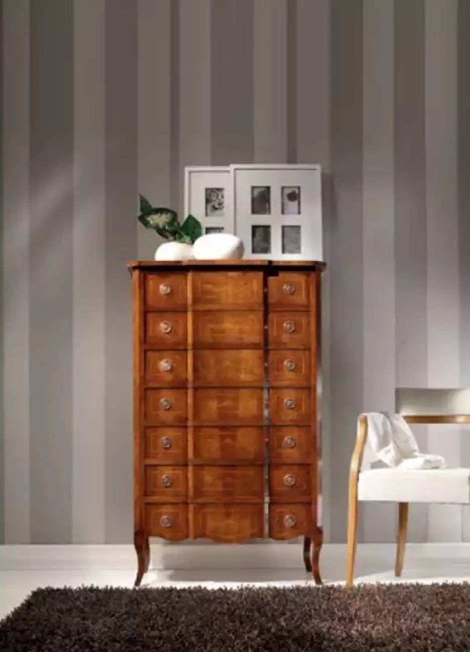 JVmoebel Hochkommode Italienische Kommode Holz Braun Möbel Luxus Kommoden Klassisch (1 St., 1x Kommode), Made in Europa