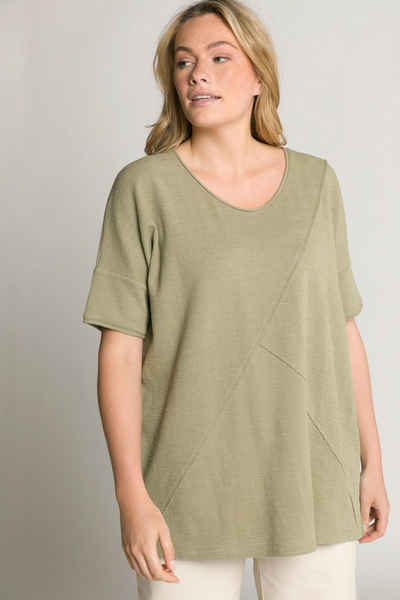Damen 40 Pullover von  "Aniston" oliv-grün  Gr Oversize-Nieten 