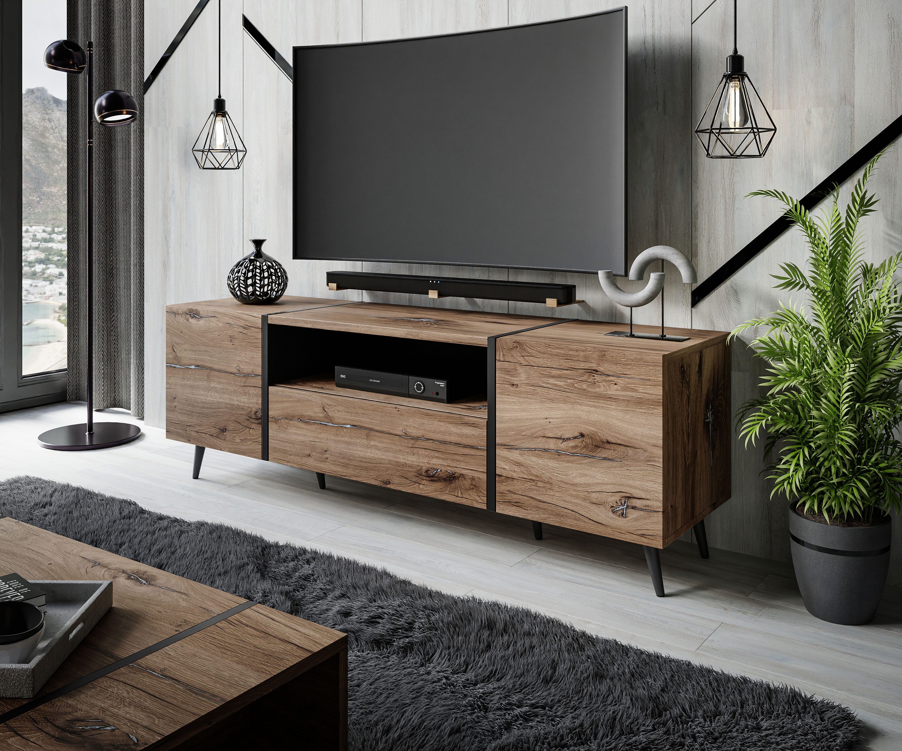 Lookway TV-Schrank ONYX LOFT auf Füßen