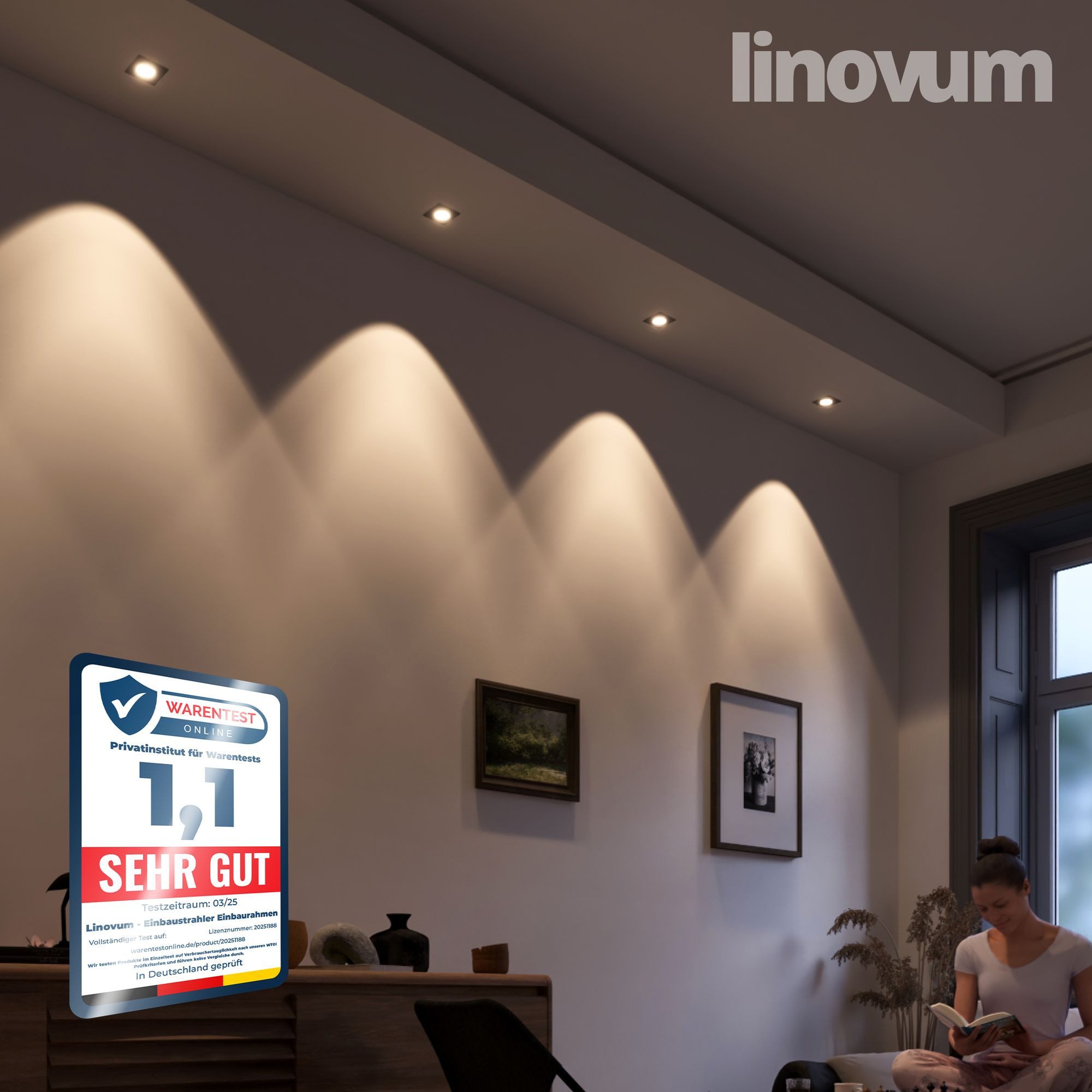 linovum LED Einbaustrahler 10 x Extra-Flache LED Einbaustrahler warmweiss LED-Module 4W 230V, Warmweiß