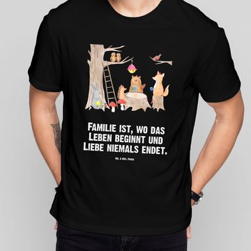 Mr. & Mrs. Panda T-Shirt Waldtiere Picknick - Schwarz - Geschenk, Männer, Herrn, Gute Laune, l (1-tlg)