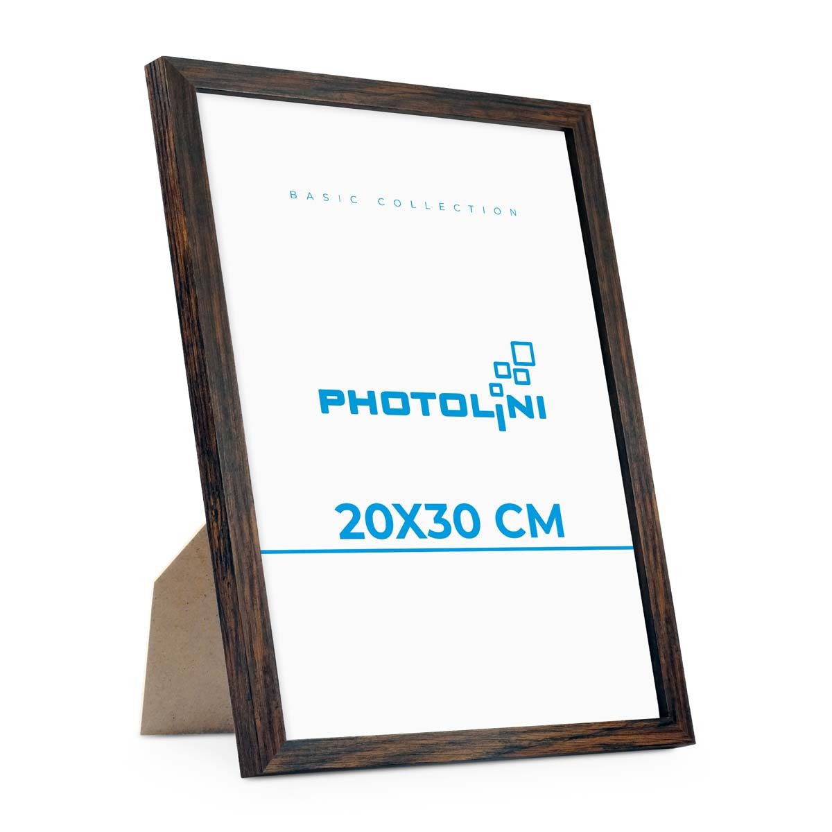 PHOTOLINI Bilderrahmen modern mit bruchsicherem Acrylglas, Holz MDF für Fotos & Poster, für 1 Bilder (1 Einzelrahmen), Posterrahmen 20x30 cm zum Aufhängen & Aufstellen