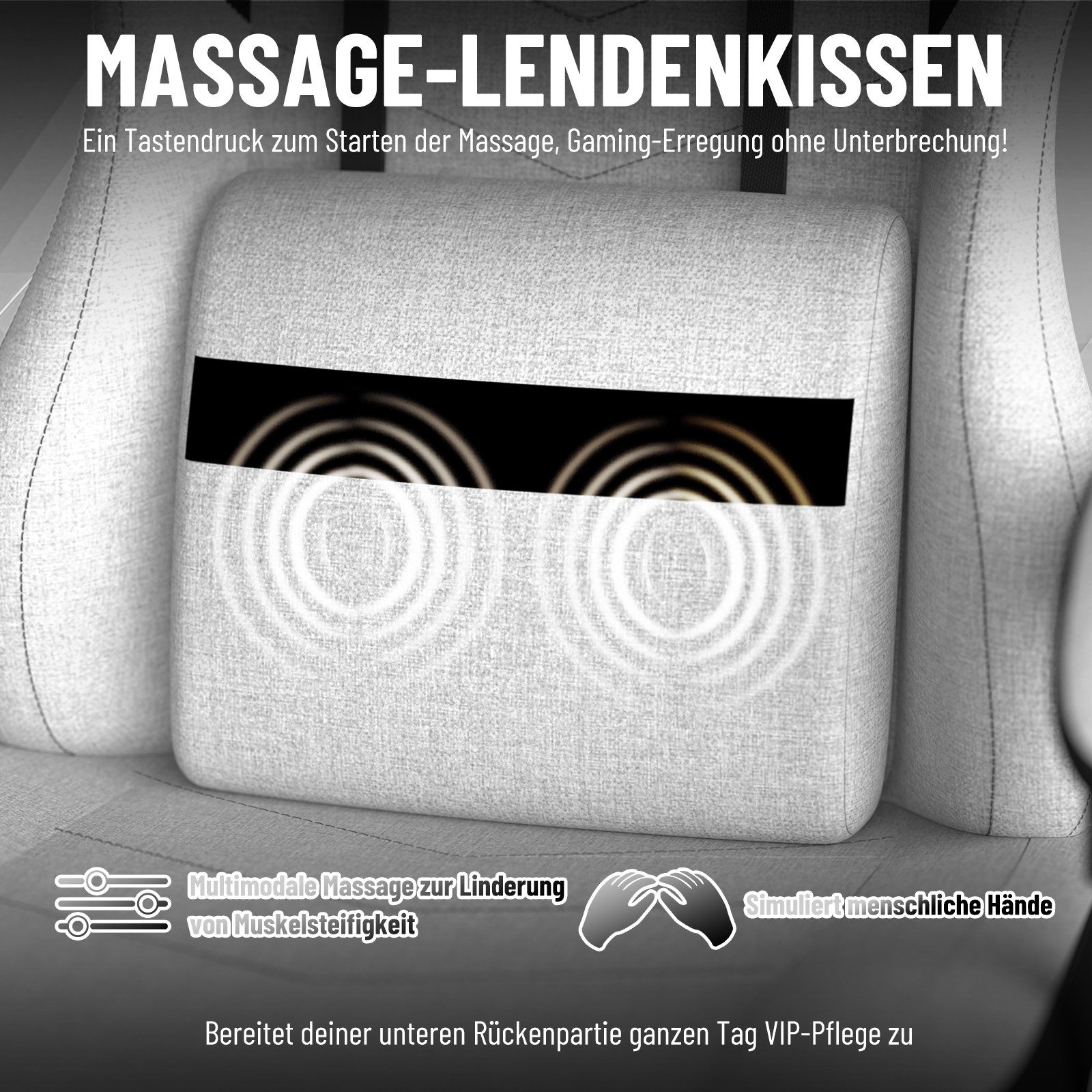 Ferghana Gaming-Stuhl Gaming Sessel,PC Stuhl mit Kopfstütze,Lumbarstütze,Fußstütze (Ergonomischer Gaming-Stuhl,90°–135° Neigung), 360° Drehbarer,ergonomisch Gamer Stuhl