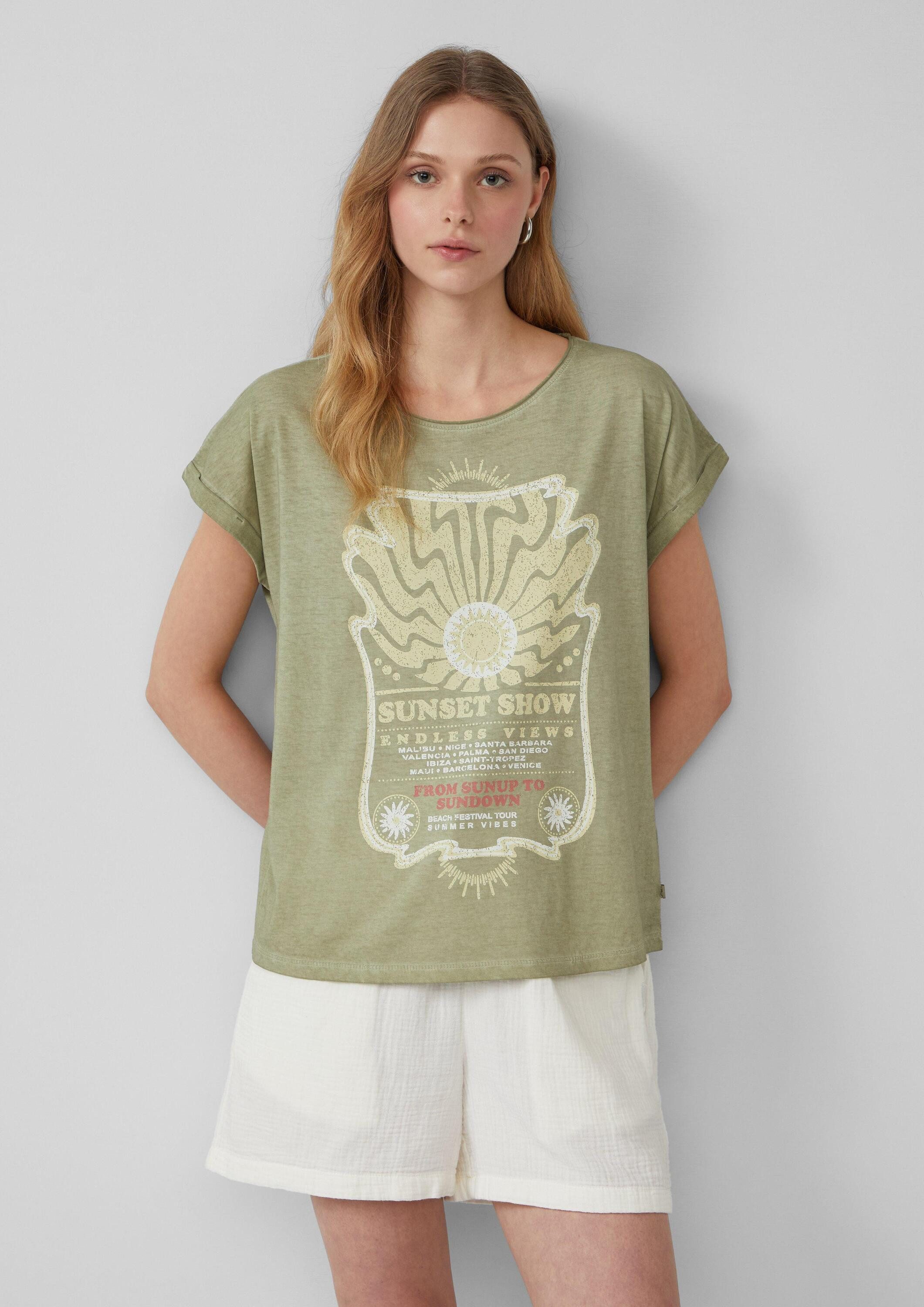 QS Kurzarmshirt T-Shirt Gewaschenes T-Shirt mit günstig online kaufen
