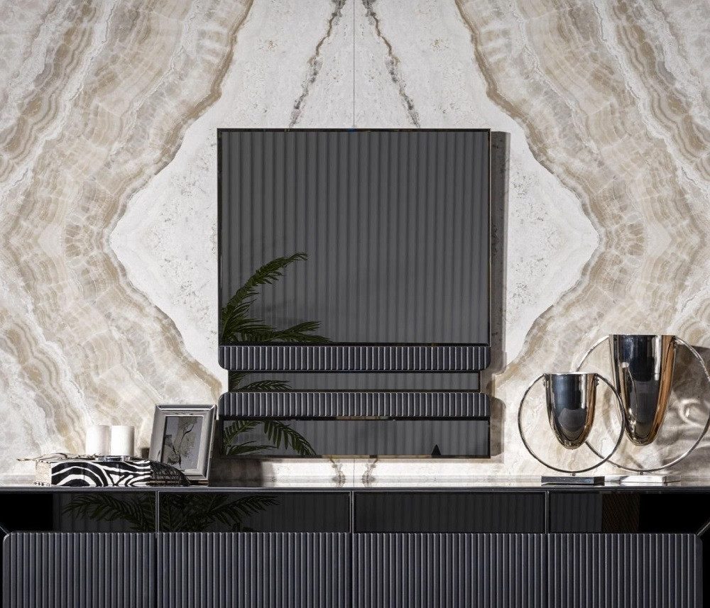 JVmoebel Wandspiegel Grauer Holzspiegel mit Glas, modernes minimalistisches Design (1-St), Made in Europe