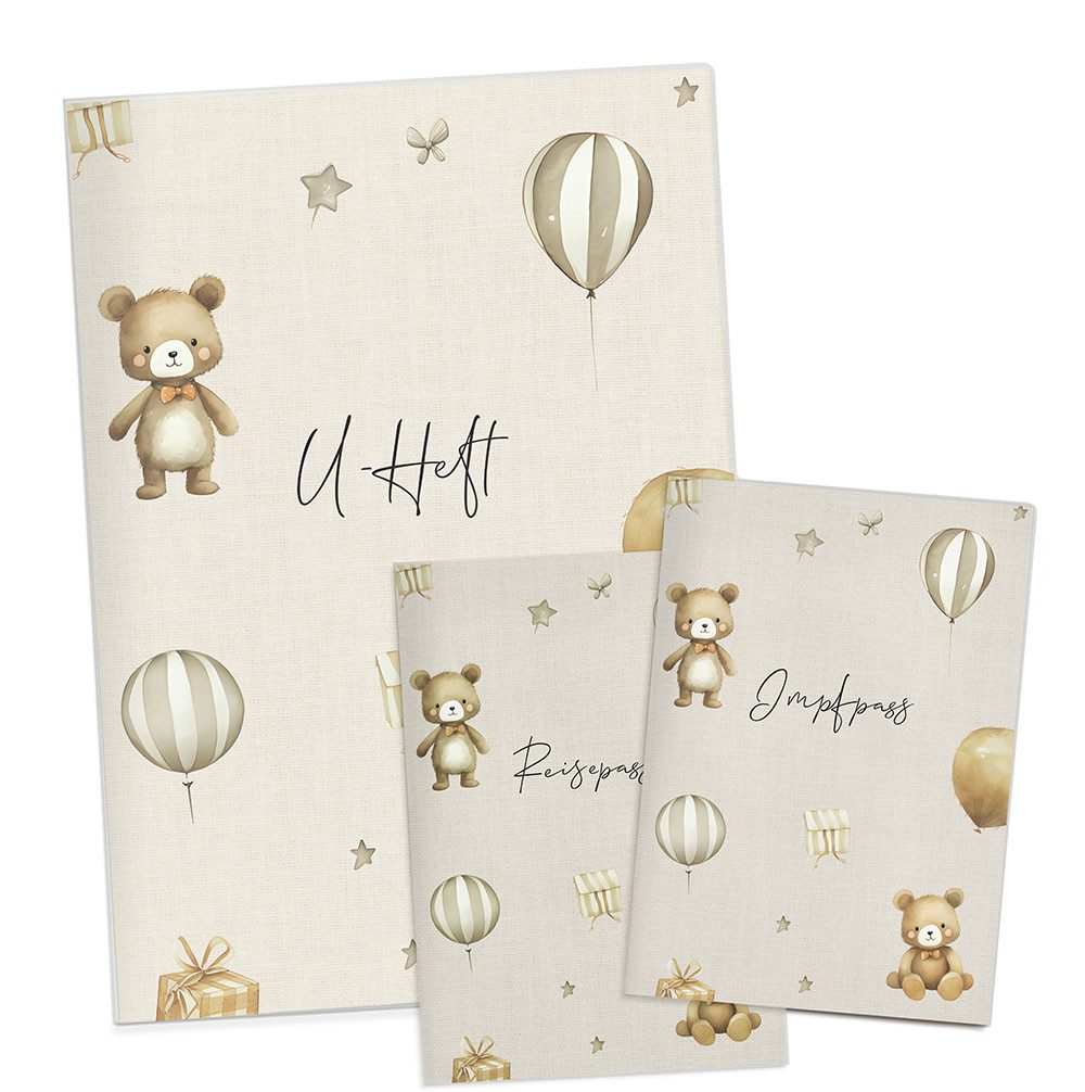 NORDEULE Mutterpass-Hülle U-Heft-, Impfpass- und Reisepasshülle, Schutzhülle mit Design-Einsatz, ideal als Geschenkidee zur Geburt für Eltern und Baby