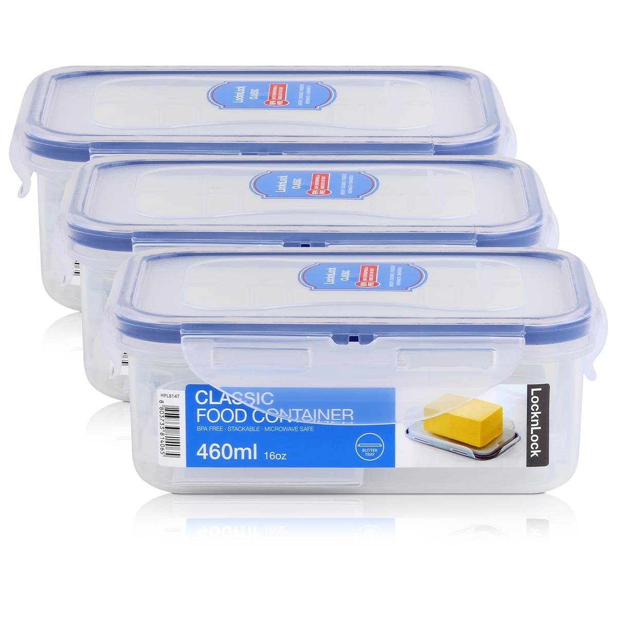 LocknLock Vorratsdose LocknLock Classic HPL814T Frischhaltedose 460ml - Luft & Wasserdicht (Kunststoff