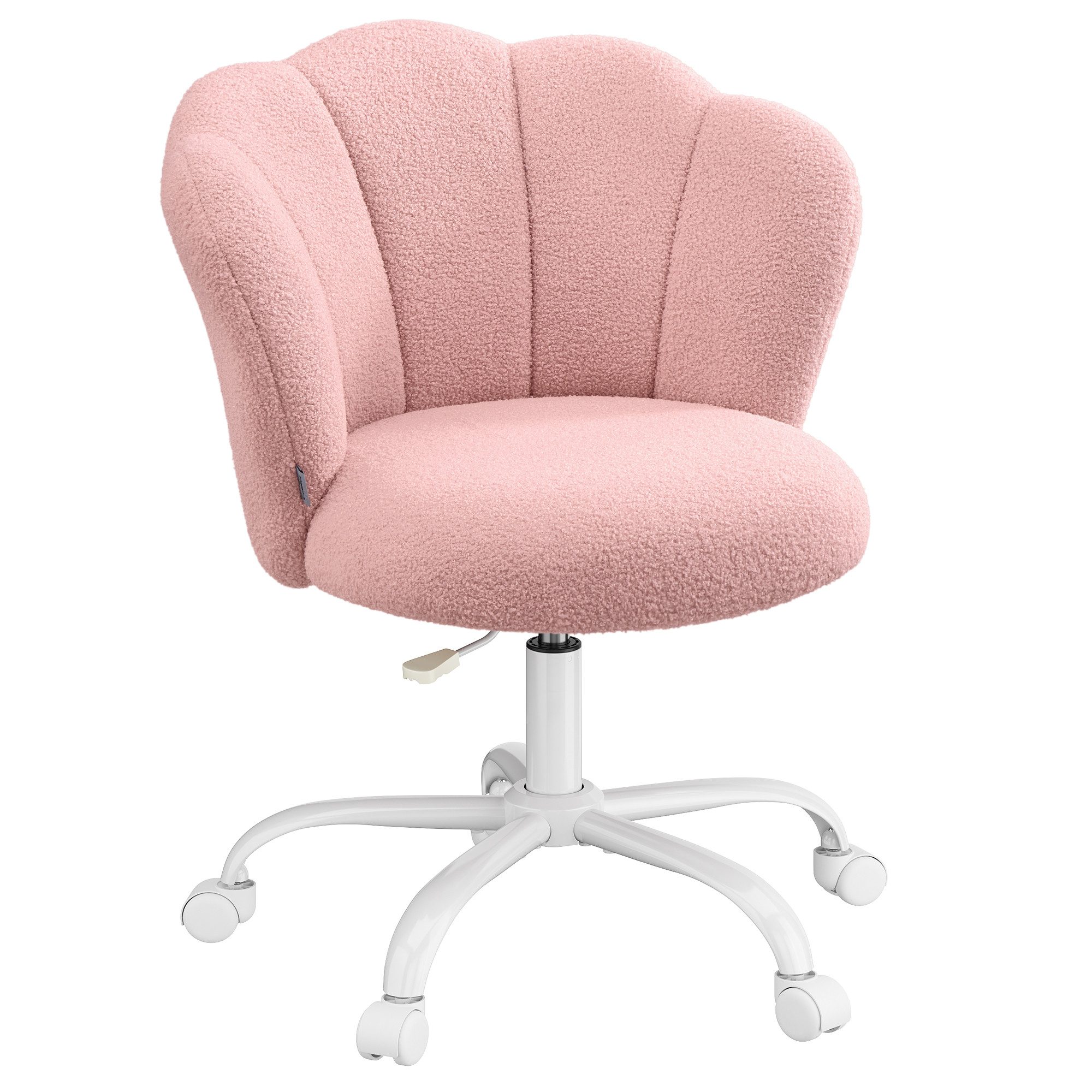 SONGMICS Bürostuhl Schminktischstuhl, für Wohnzimmer, Schlafzimmer, 64 x 64 x (79-89) cm, bis zu 110 kg belastbar, Blütenblatt-Rückenlehne, höhenverstellbar