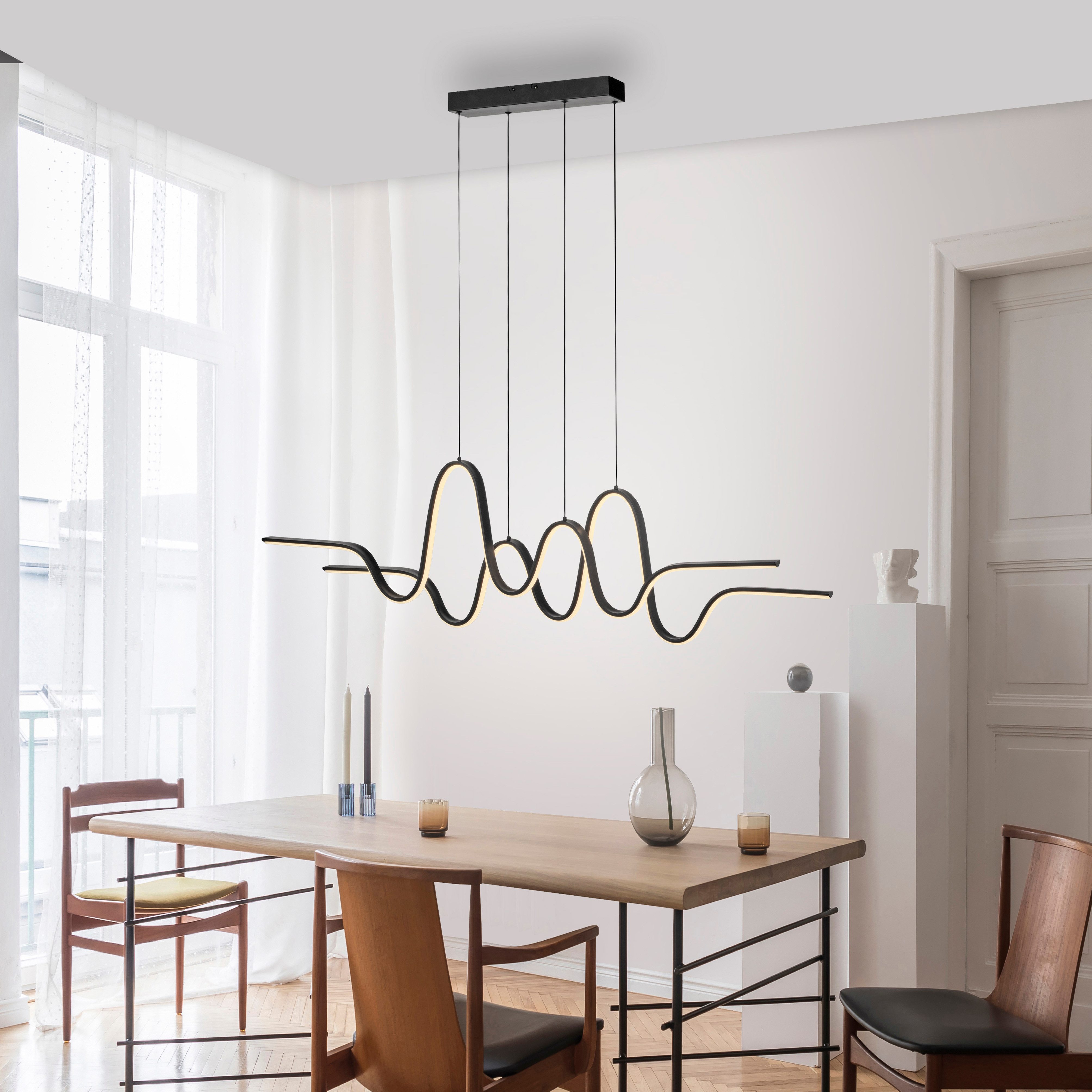 Paul Neuhaus Pendelleuchte ALTITUDE, Dimmfunktion, LED fest integriert, Warmweiß, LED, dimmbar, Simply Dim, Memory, nach Trennung vom Netz, Comfort Lift