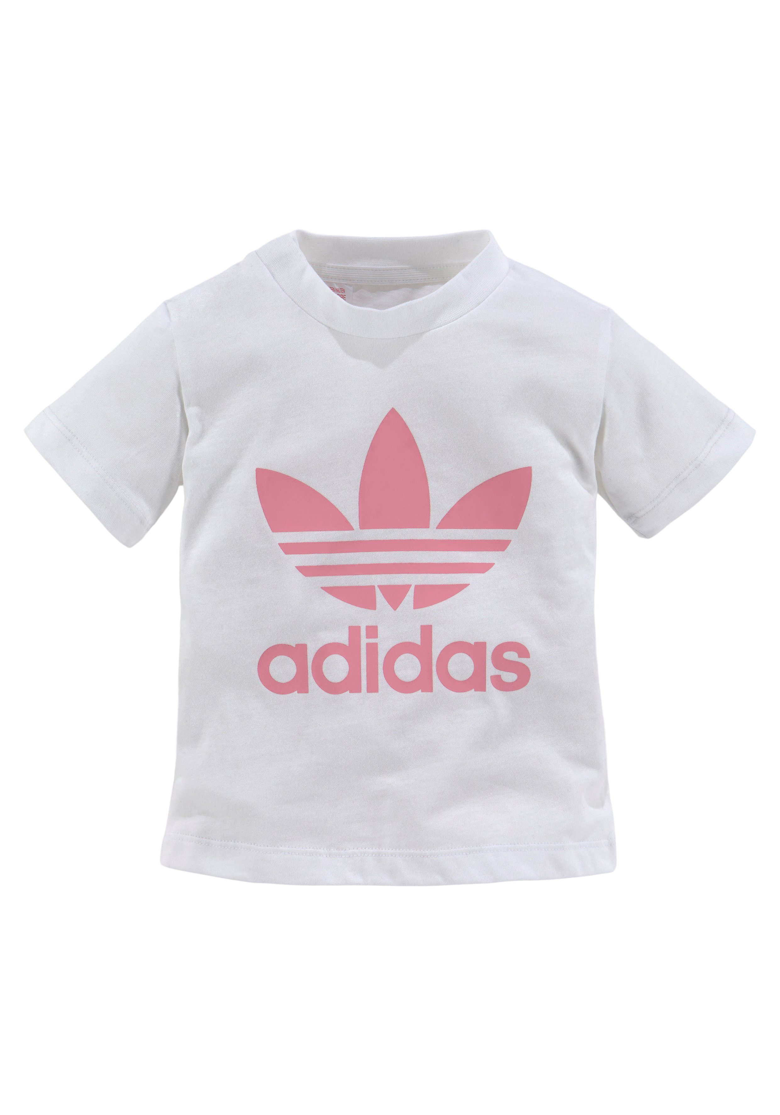 adidas Originals White SHORTS Pink & Bliss Shorts UND SET TREFOIL (Set) / T-Shirt