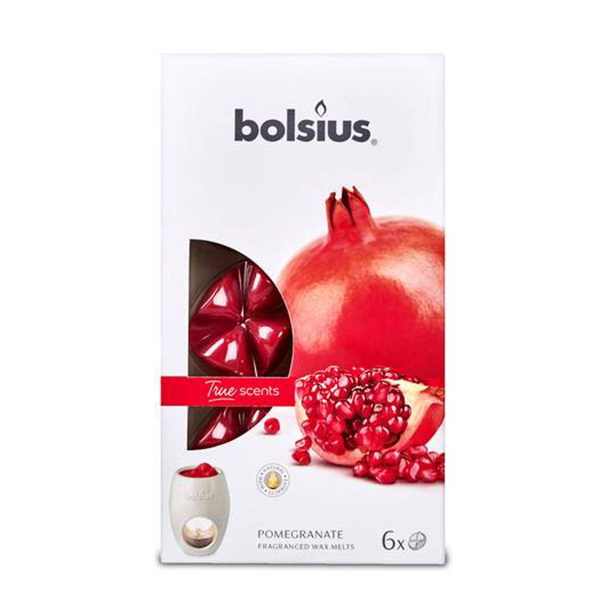 Bolsius Duftkerze Bolsius Aromatic Wax Melts Granatapfel, 6er Pack