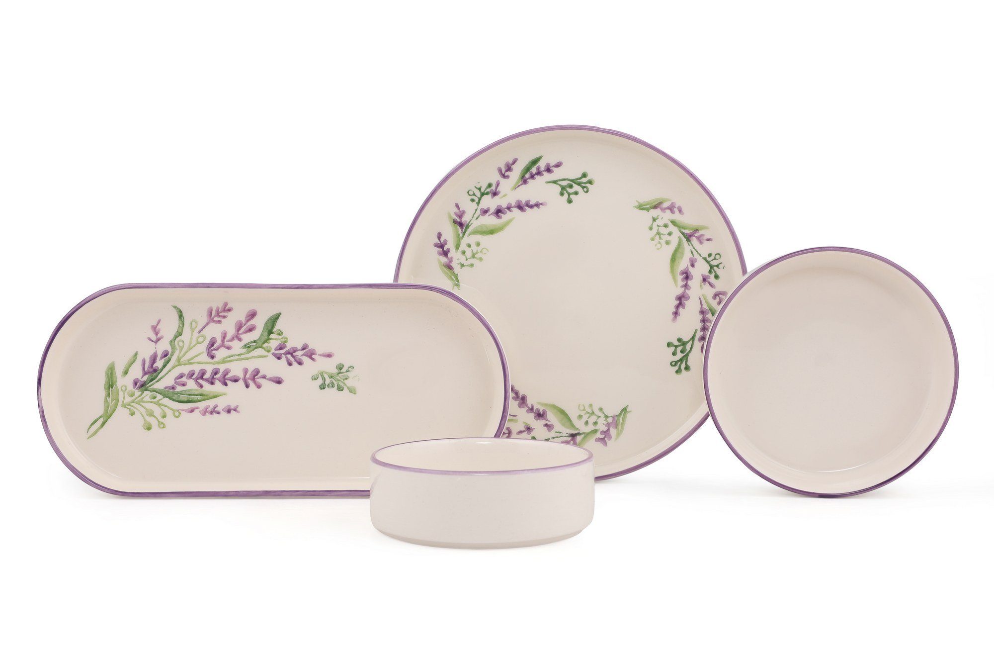 Hermia Concept Frühstücks-Geschirrset 6 Tellern, 2 Platten und 6 Schüsseln Dieses Set 100 % Keramik (14-tlg), 6 Personen, Keramik, Steinzeug, spülmaschinenfest und mikrowellengeeignet