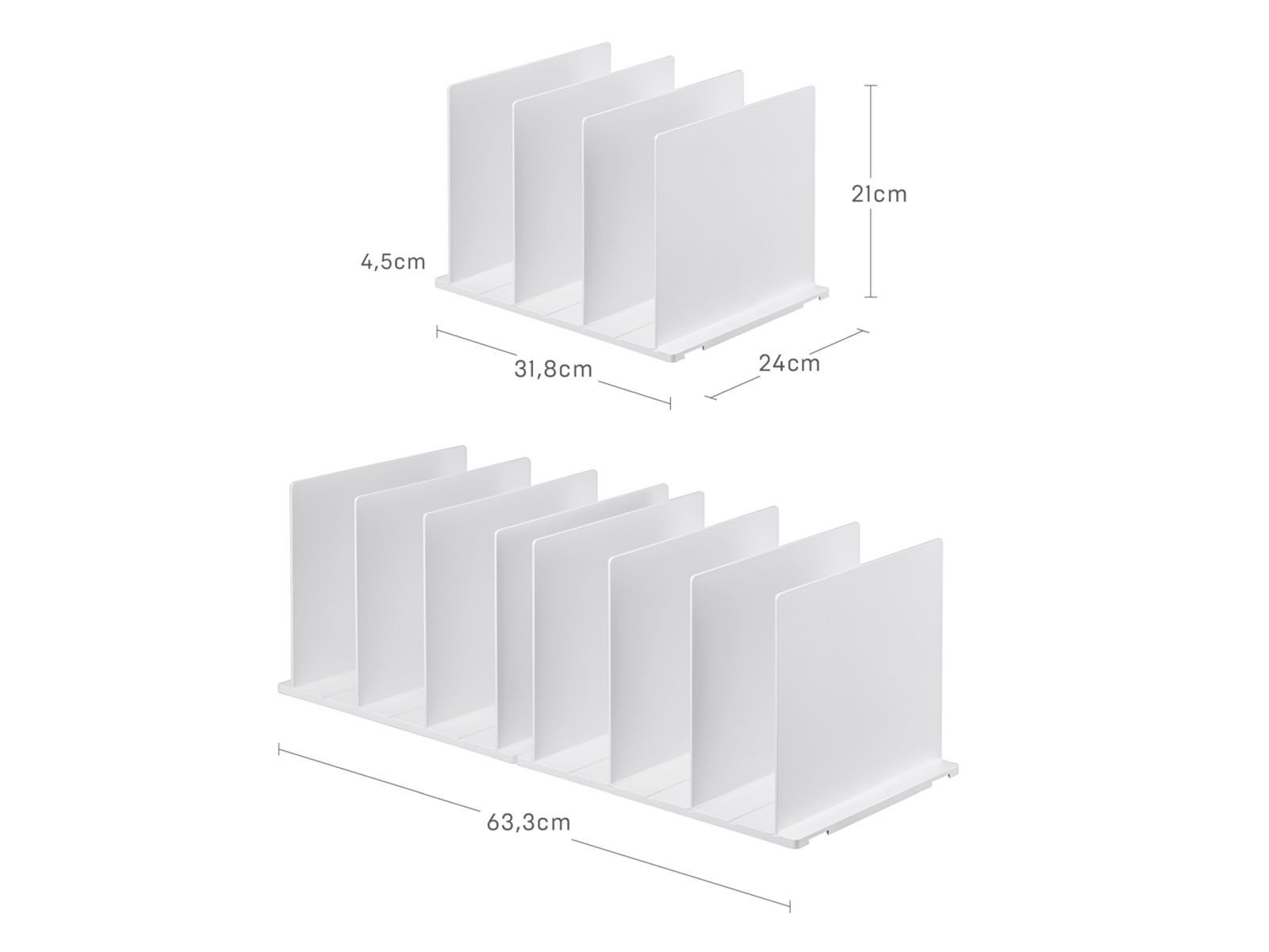 Yamazaki Taschenorganizer "Smart" Taschen-Aufbewahrung 31x21x24cm (2-tlg., 2er Pack), verstellbare Trennwände zur Organisation im Schrank