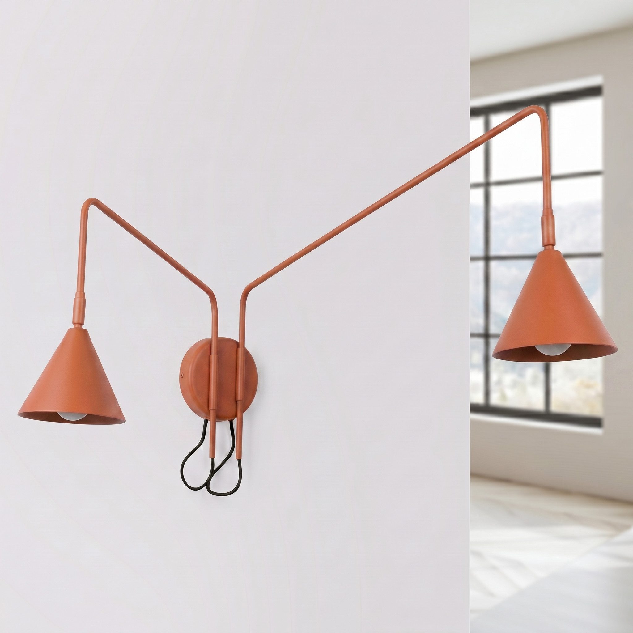 SOLLUX lighting Wandleuchte Wandleuchte NOX 2 rote ocker mit einem Schalter, Nicht enthalten