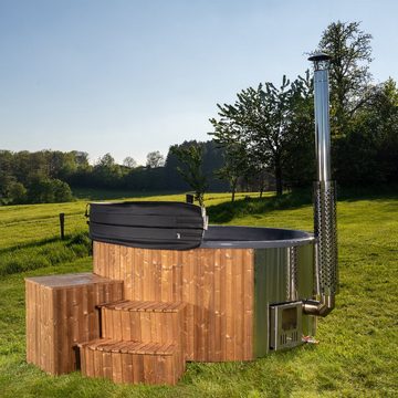 Holzklusiv Whirlpool-Badewanne Hot Tub Saphir Basic Deluxe