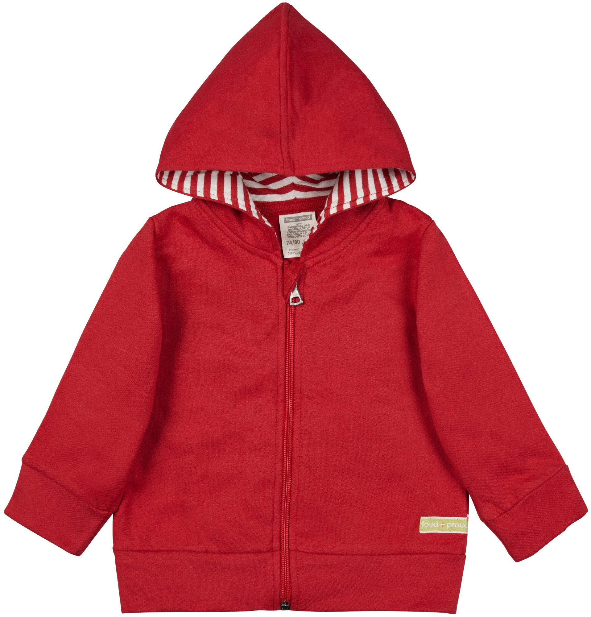 loud + proud Kapuzensweatjacke einfarbig Bio günstig online kaufen