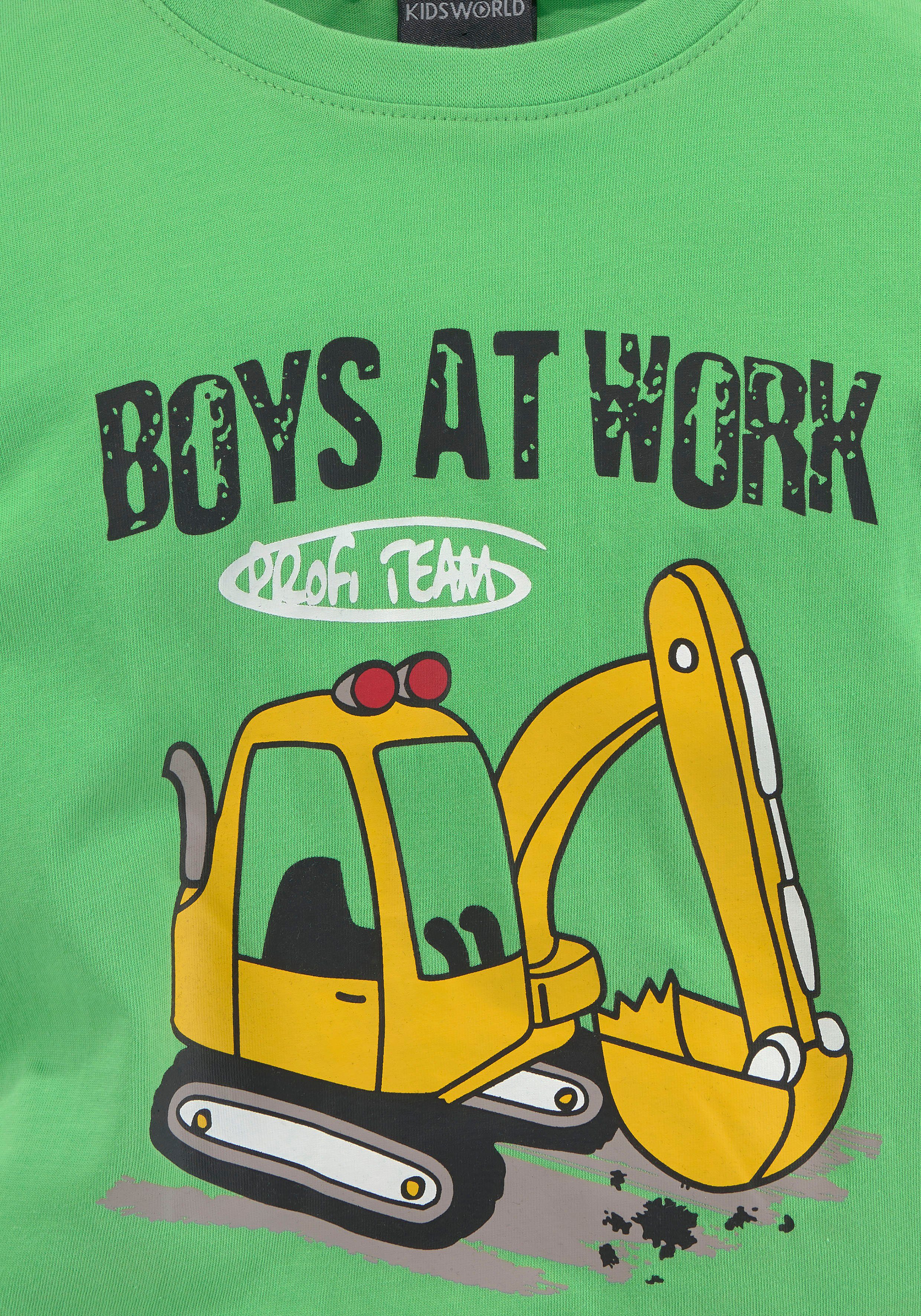 (Spar-Set, AT 2-tlg., Shorts WORK KIDSWORLD T-Shirt+Sweatbermudas) Shirt & BOYS