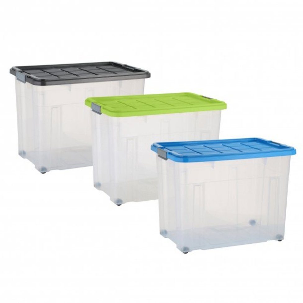 axentia Aufbewahrungsbox Unibox, 60x44x40 cm, 80 l, Deckel, Roll. 235875 (1 St)