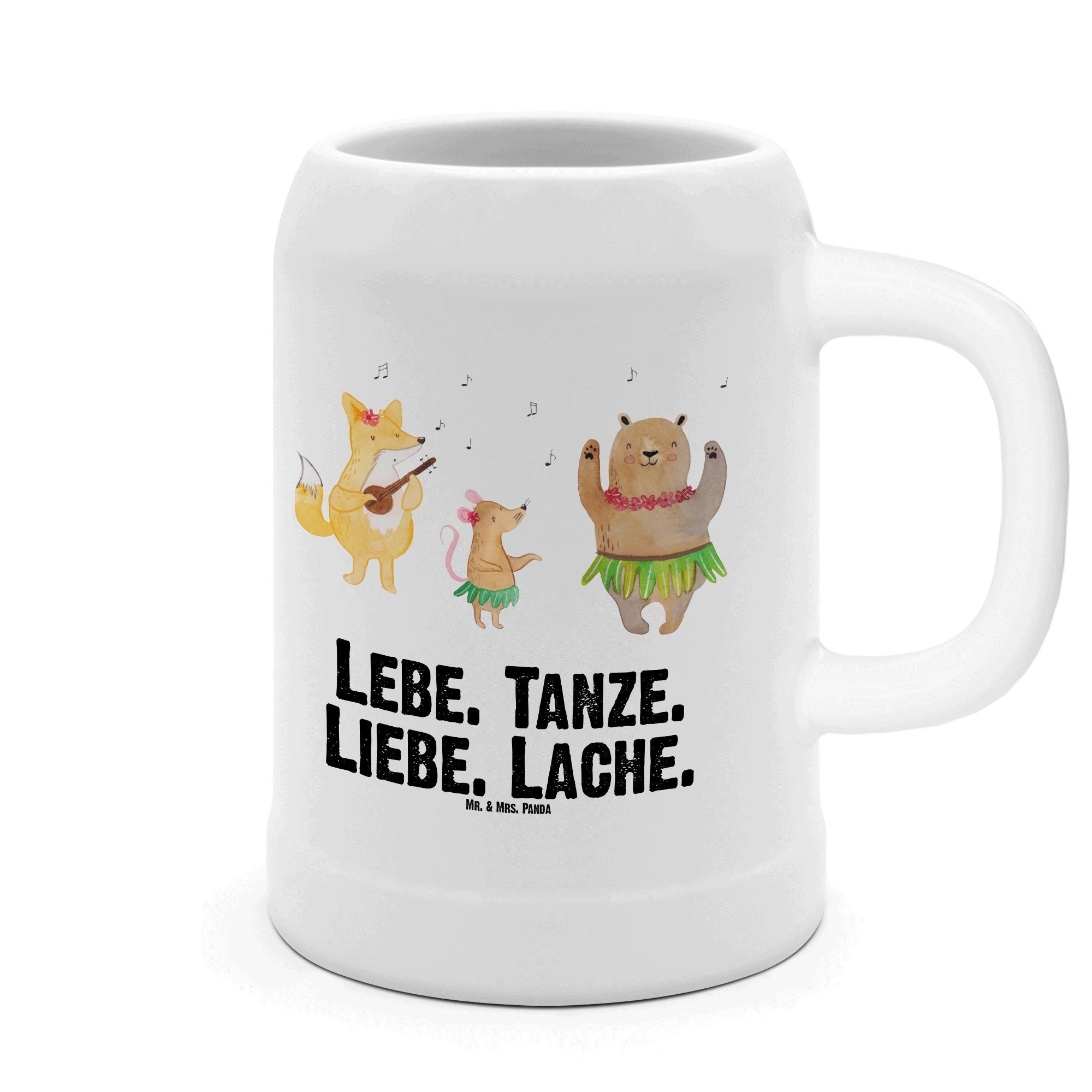 Mr. & Mrs. Panda Bierkrug Waldtiere Aloha Weiß Geschenk, Krug, Hase