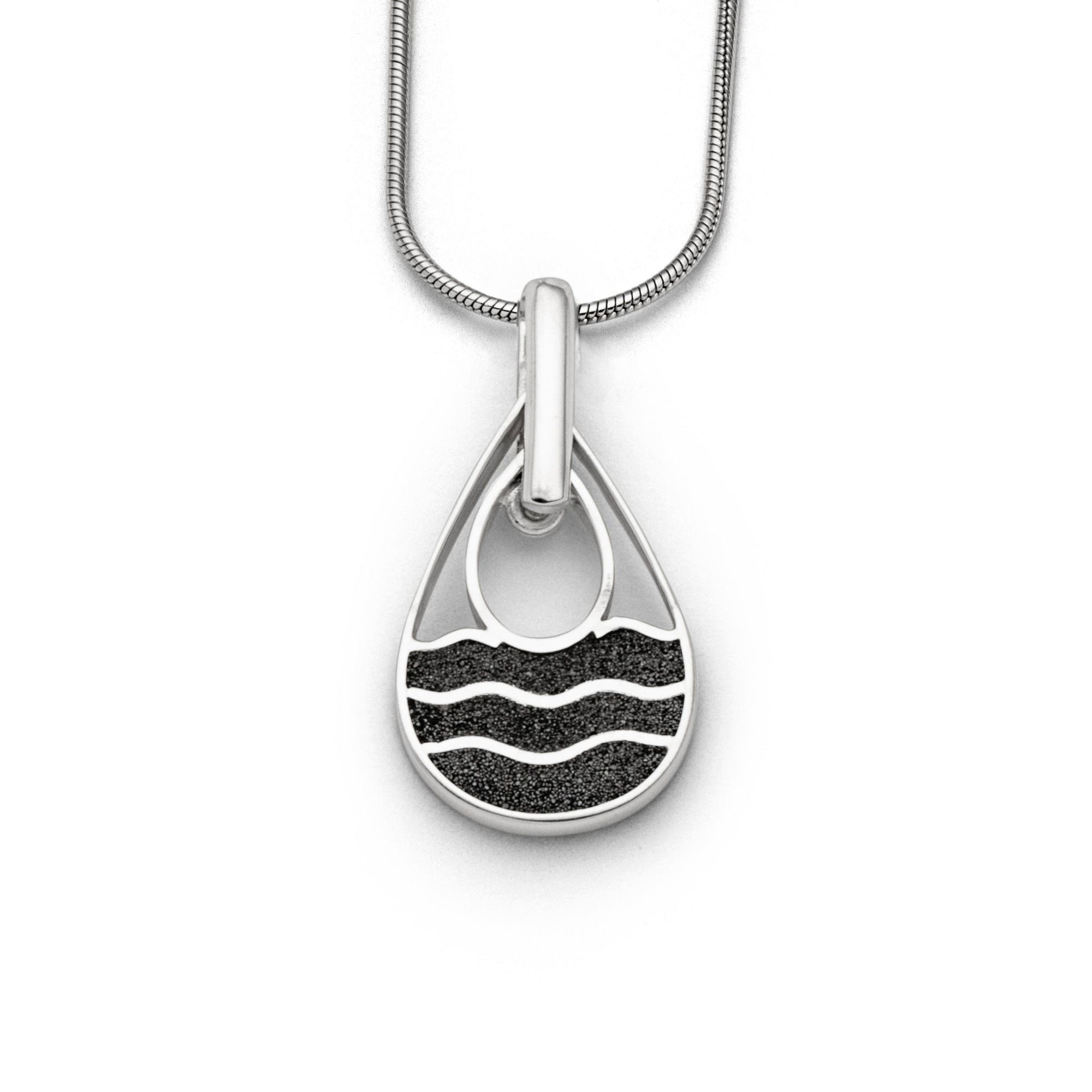 Kettenanhänger DUR Schmuck: Anhänger "Strandwellen", klein mit Lavasand, P4093