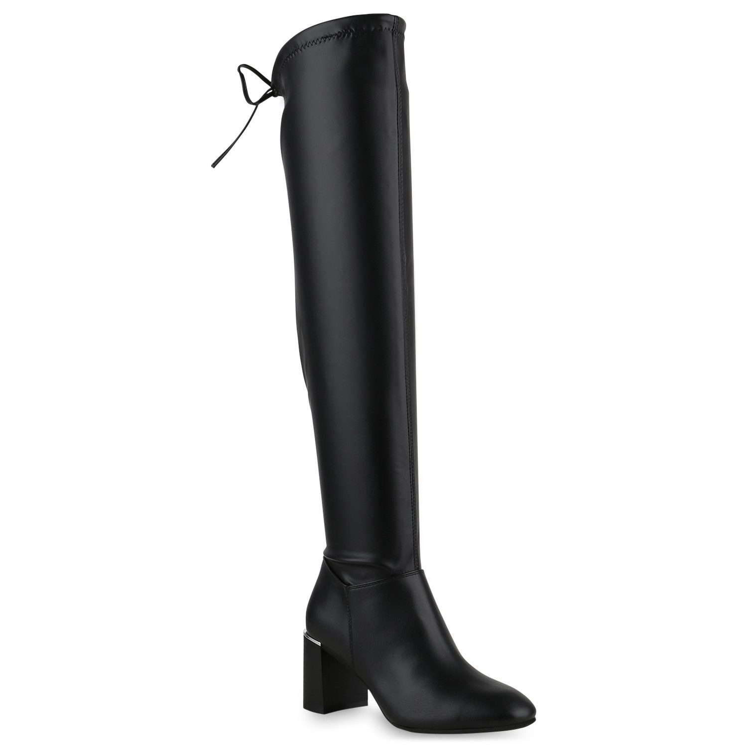 VAN HILL 840522 Overkneestiefel Damen Overknees Stiefel Holzoptikabsatz Lan günstig online kaufen