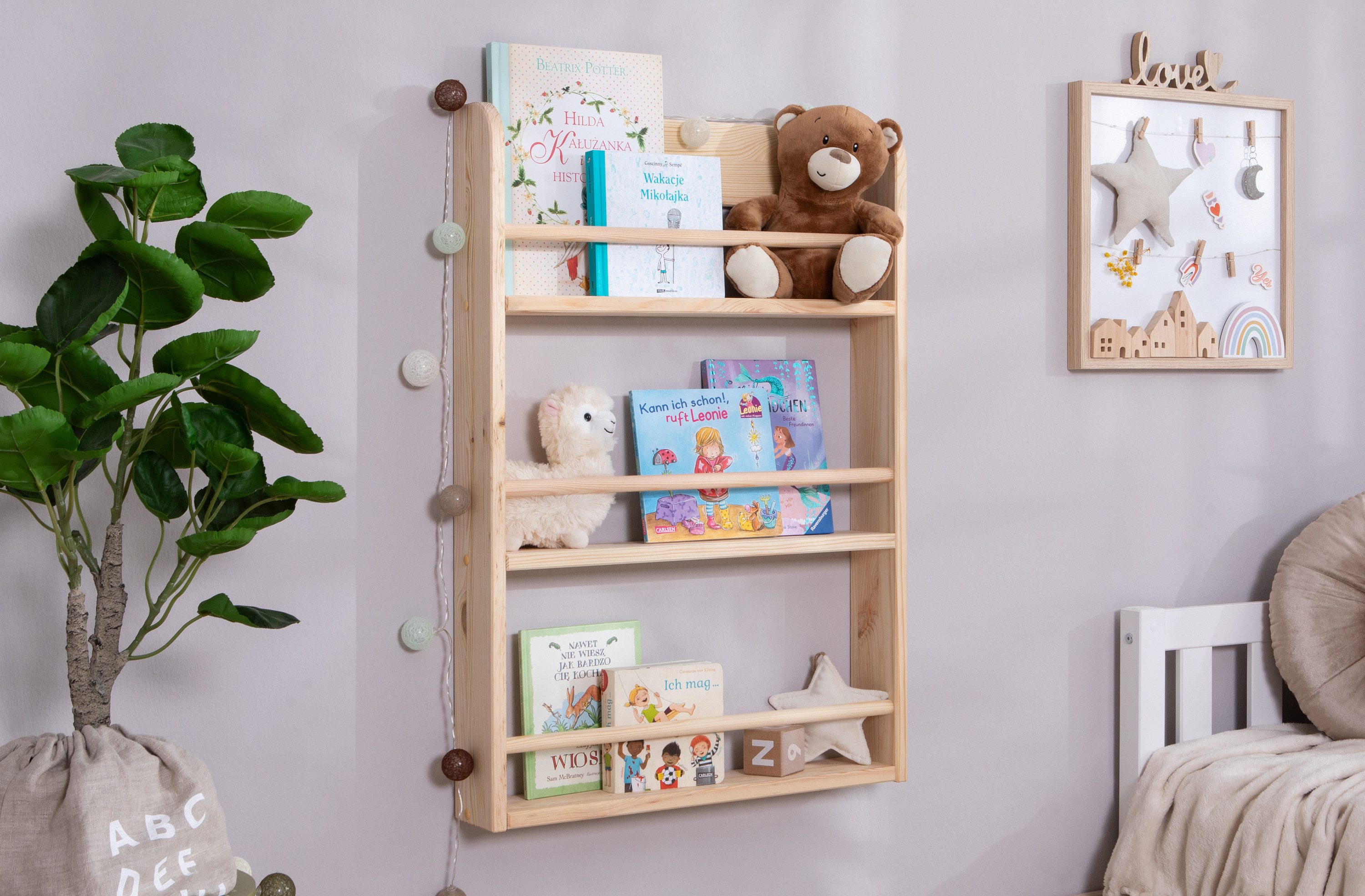 Ticaa Wandregal Kinder Bücherregal Toni 55x80 & 60x130, in verschiedenen Fa günstig online kaufen
