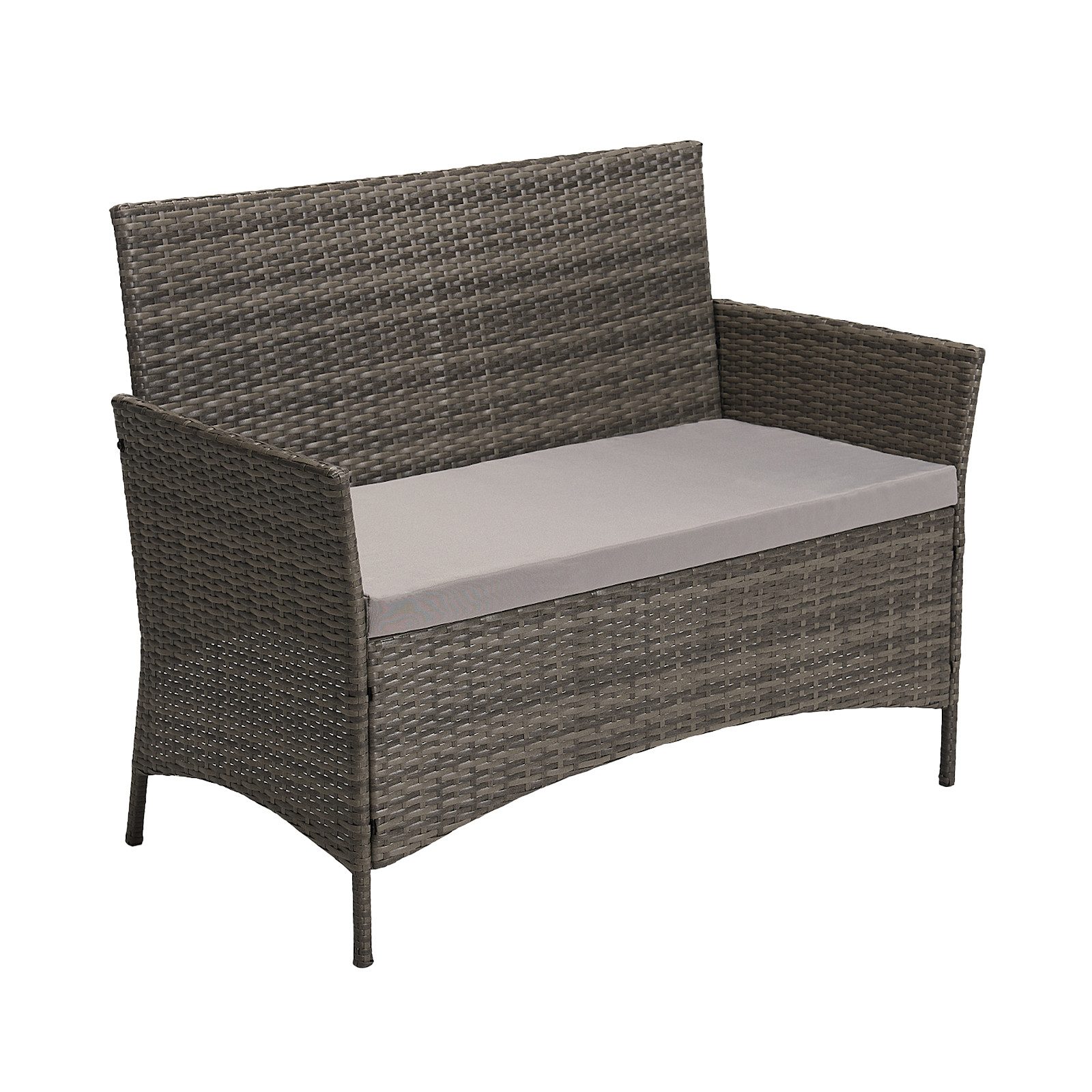 SVITA Sitzgruppe BROOKLYN, (Set, 4-tlg., Gartenlounge), 2 Sessel, mit Tisch, Sitzpolster, gemütlich