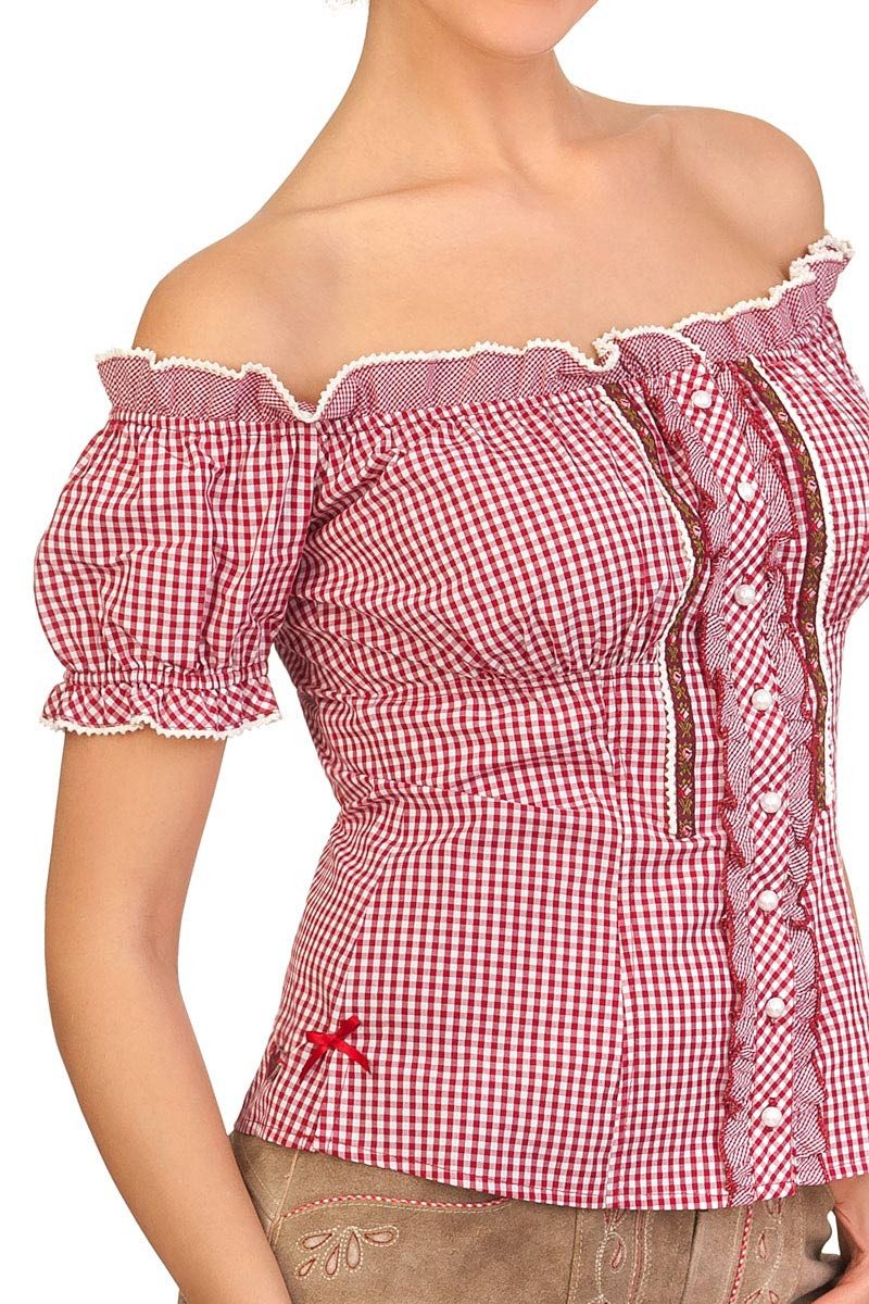 Krüger Madl Trachtenbluse Trachtenbluse - VERA - rot