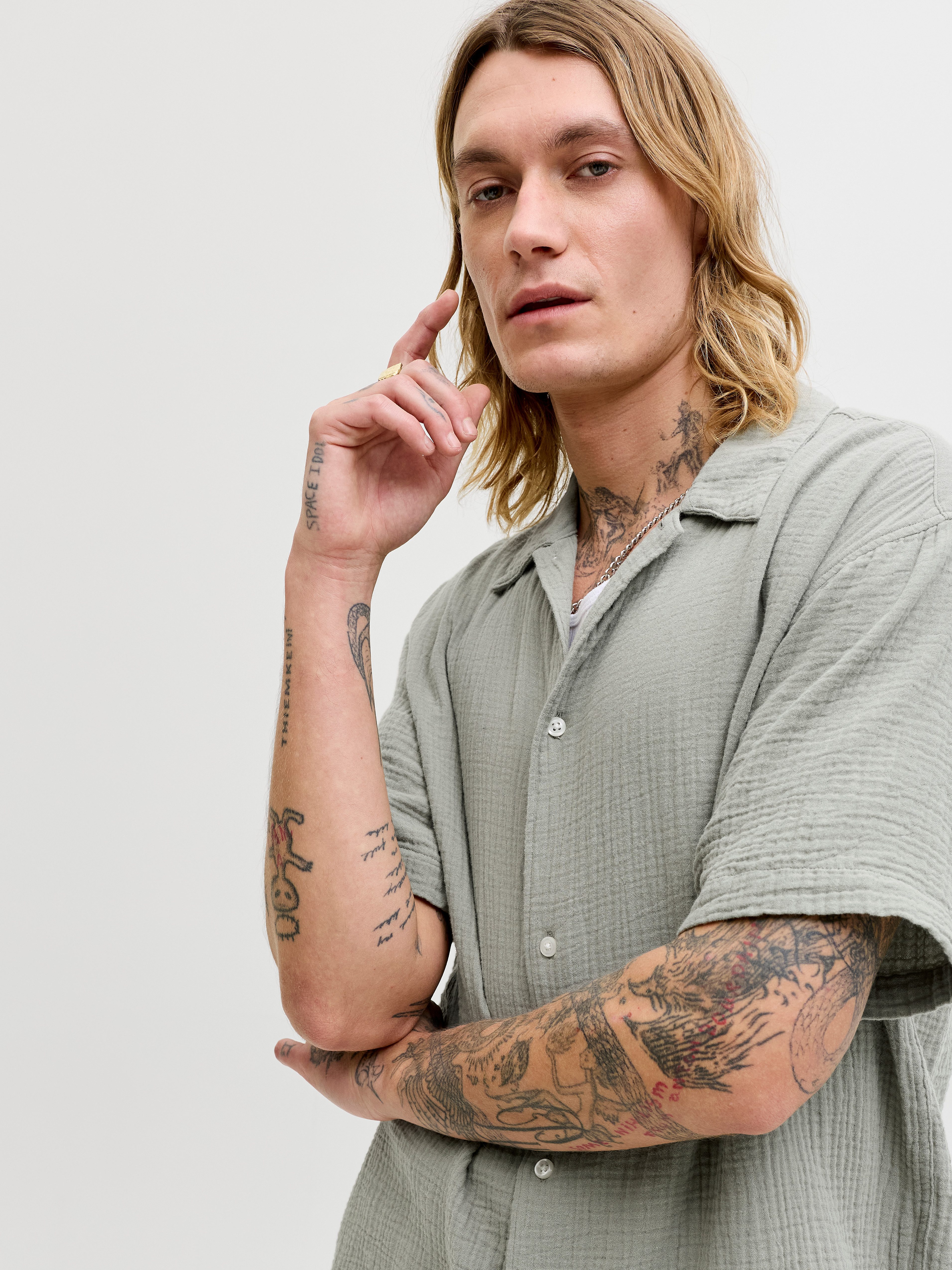 Jack & Jones Kurzarmhemd JORNANTUCKET DOUBLE CLOTH SHIRT SS EA26 – Bild 2 von 5